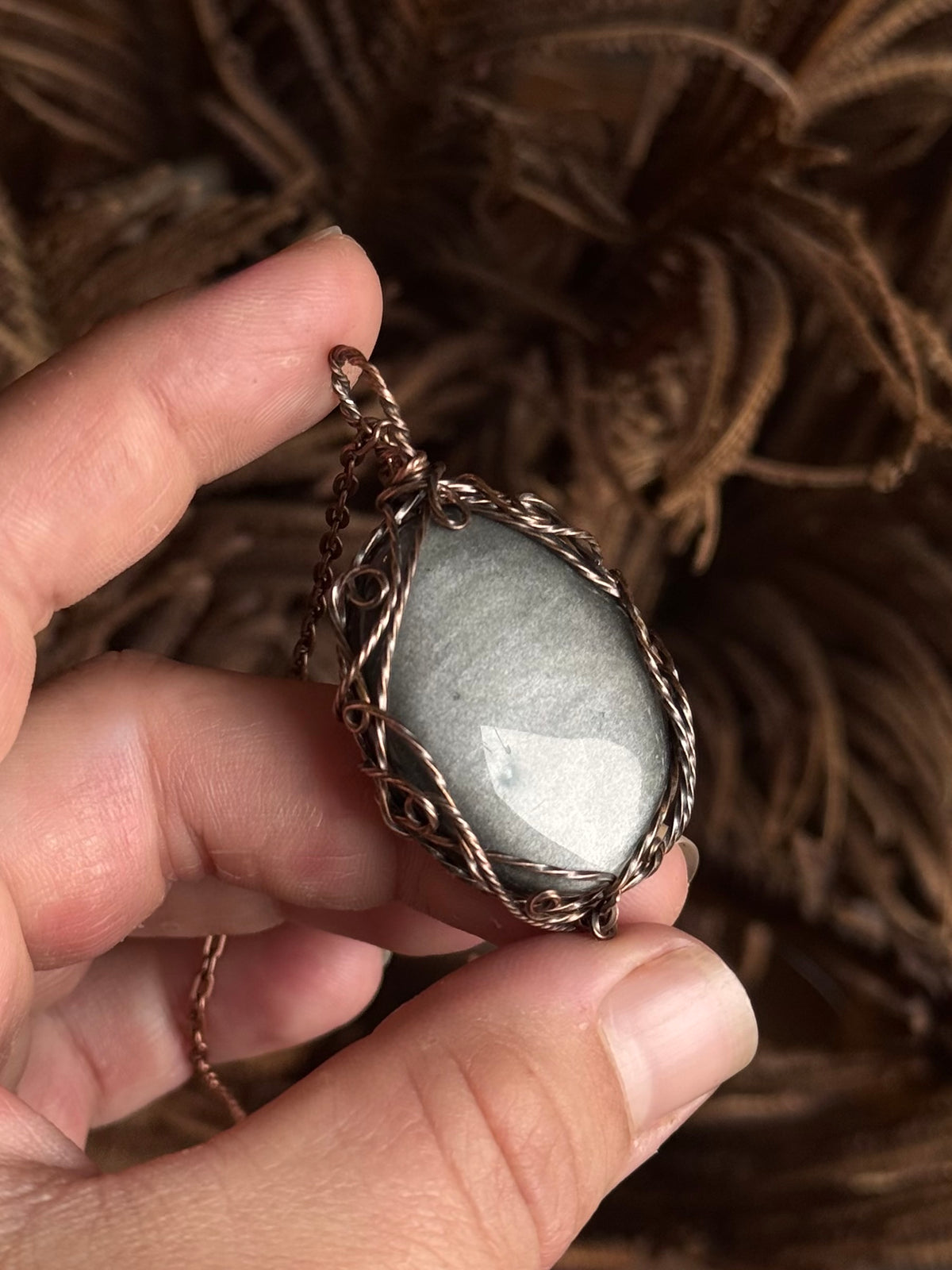 Silver Obsidian Druid Customizable Necklace