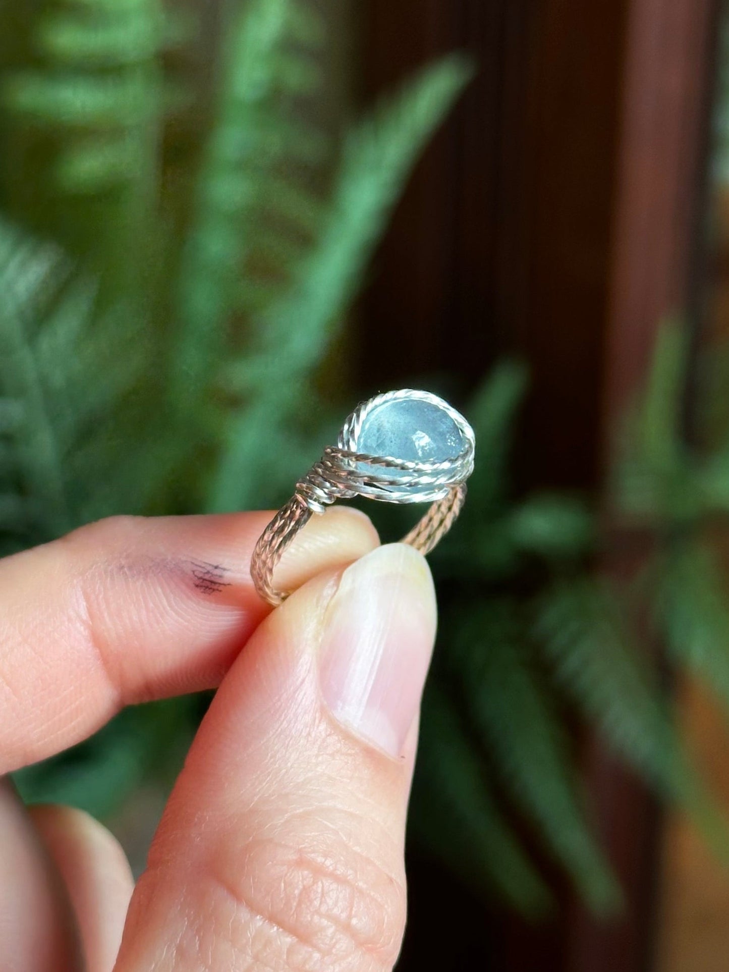 Aquamarine Ring ~ Sterling size 6