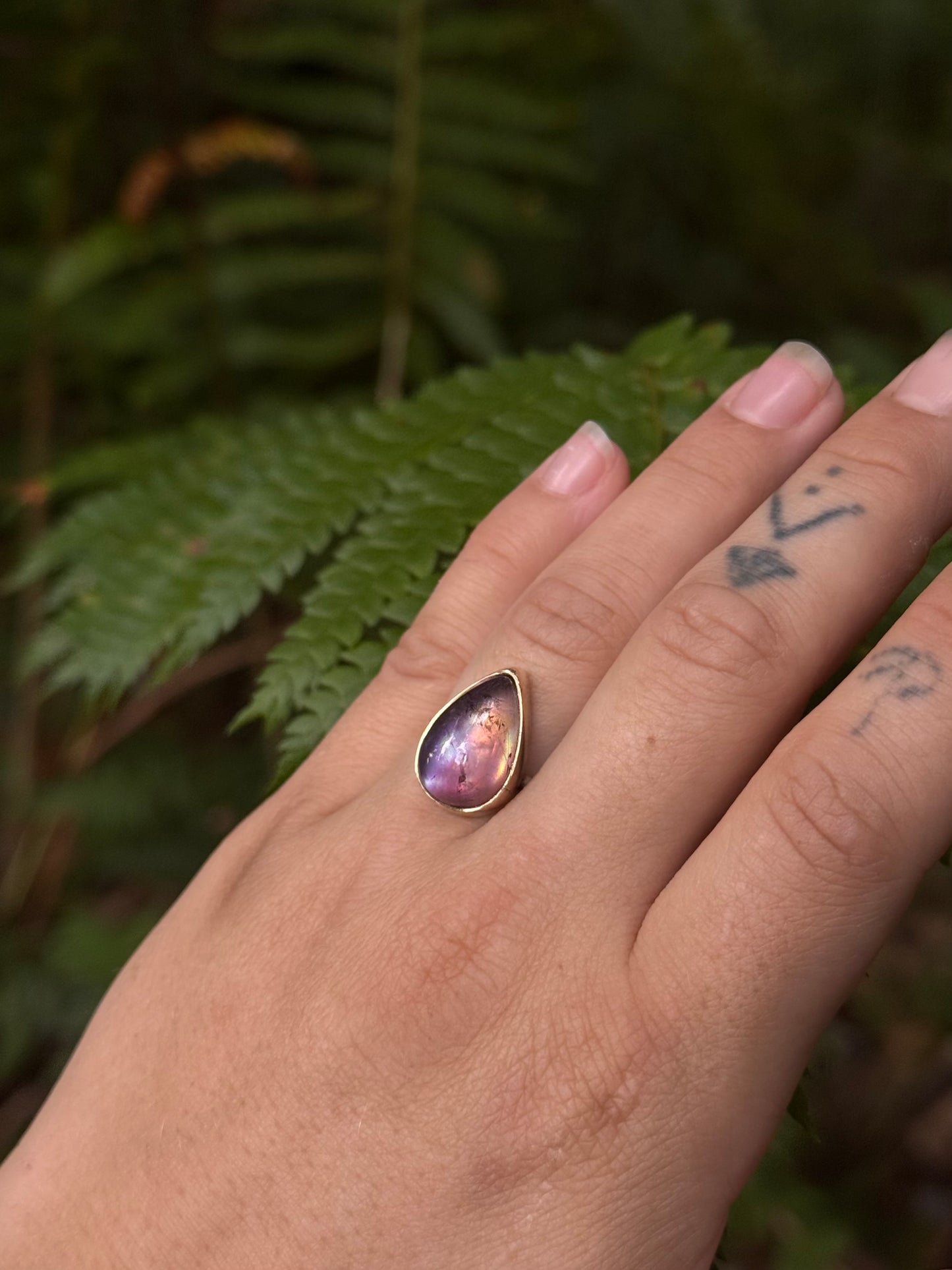 Amethyst & Pearl Fairy Ring ~ size 7