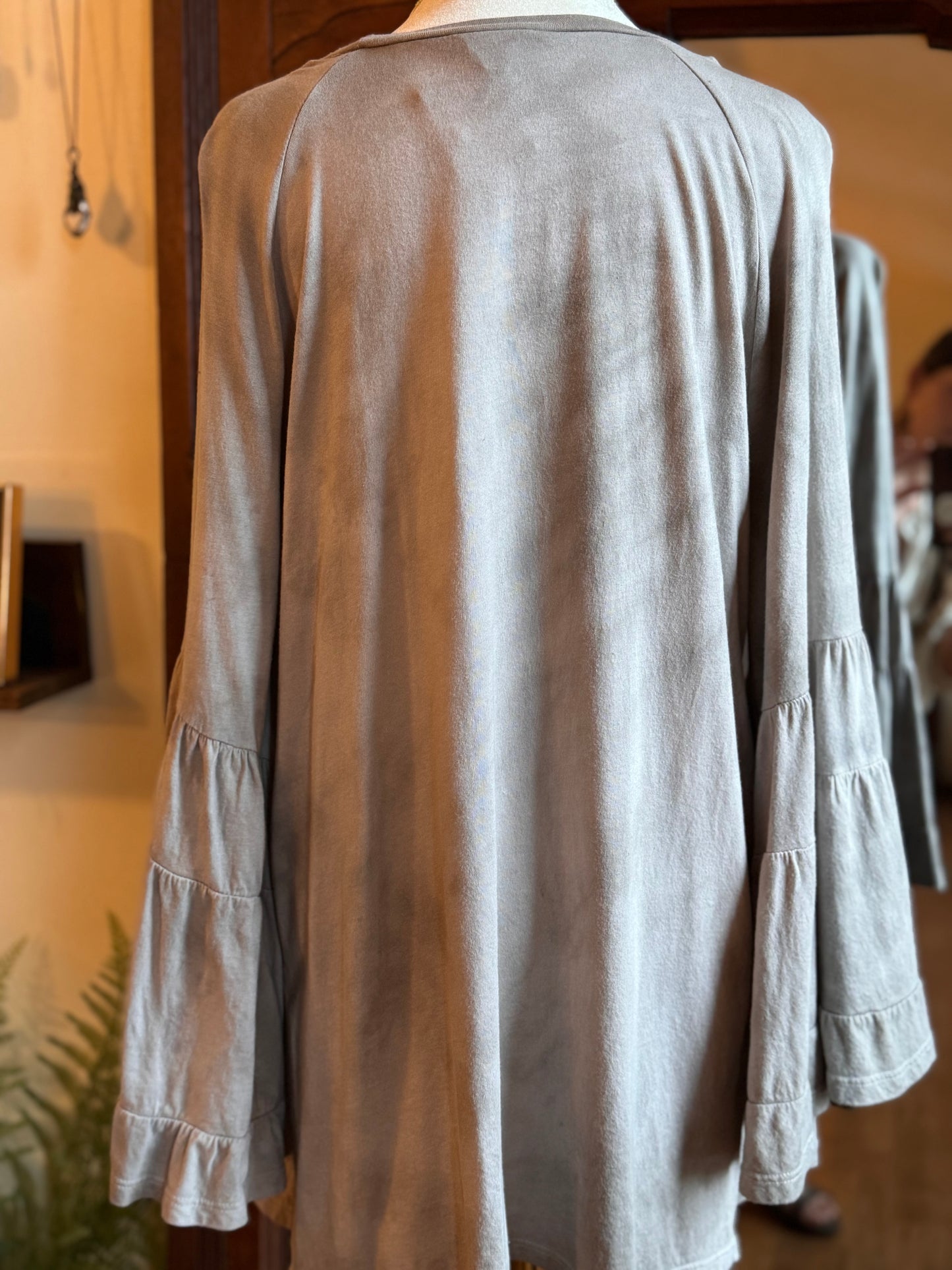 Eco Dye ~ Upcycled bell sleeve top size M