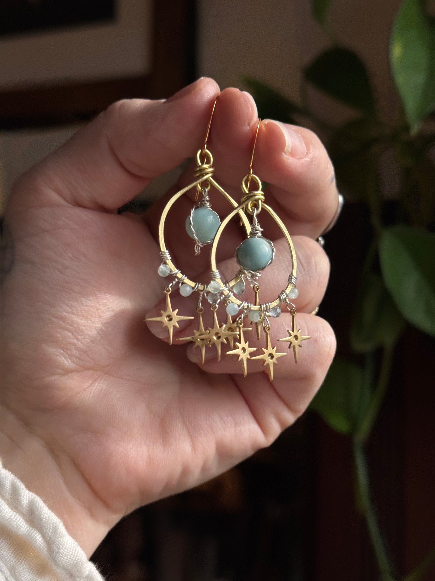 Wintery Blue Star Earrings