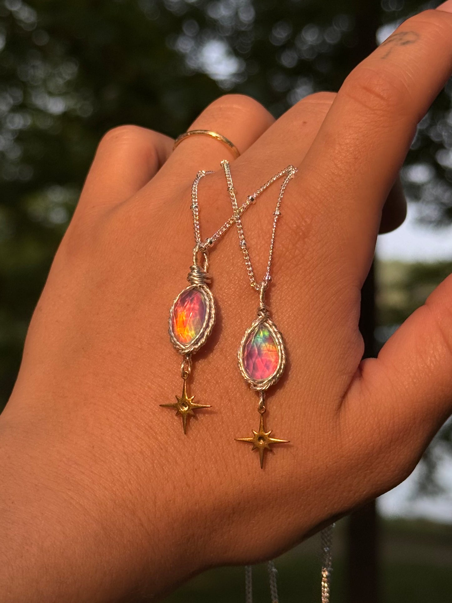 Starling Pendants ~ Sterling silver oval or tear drop