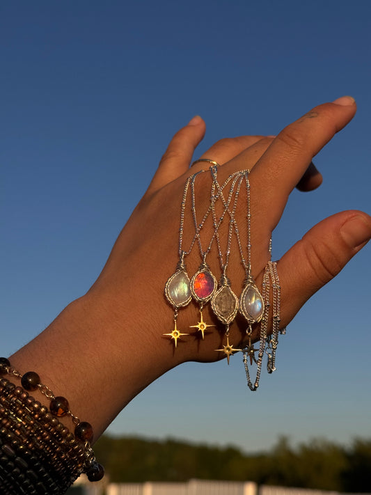 Starling Pendants ~ Sterling silver oval or tear drop