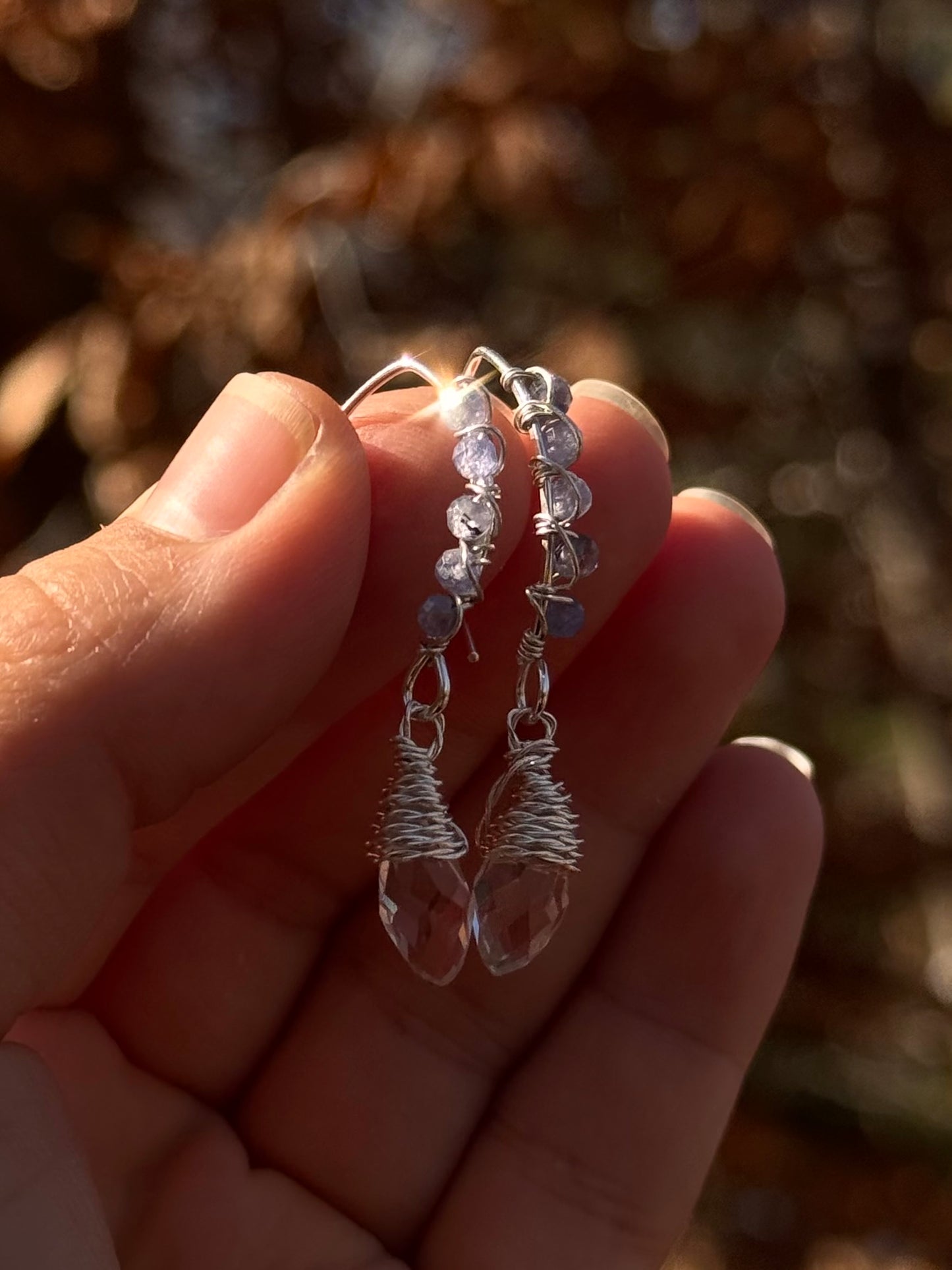 Tanzanite Elf Earrings ~ solid sterling hooks and all!