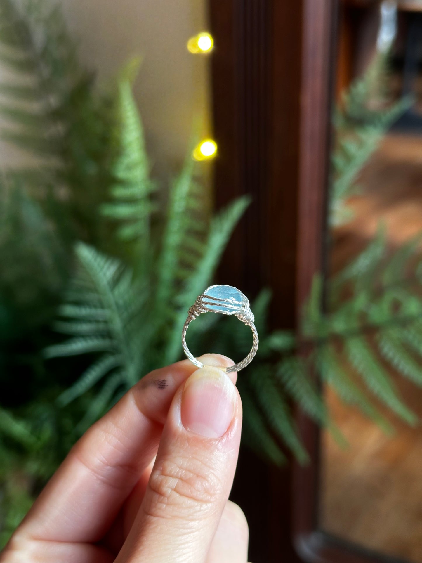 Aquamarine Ring ~ Sterling size 6