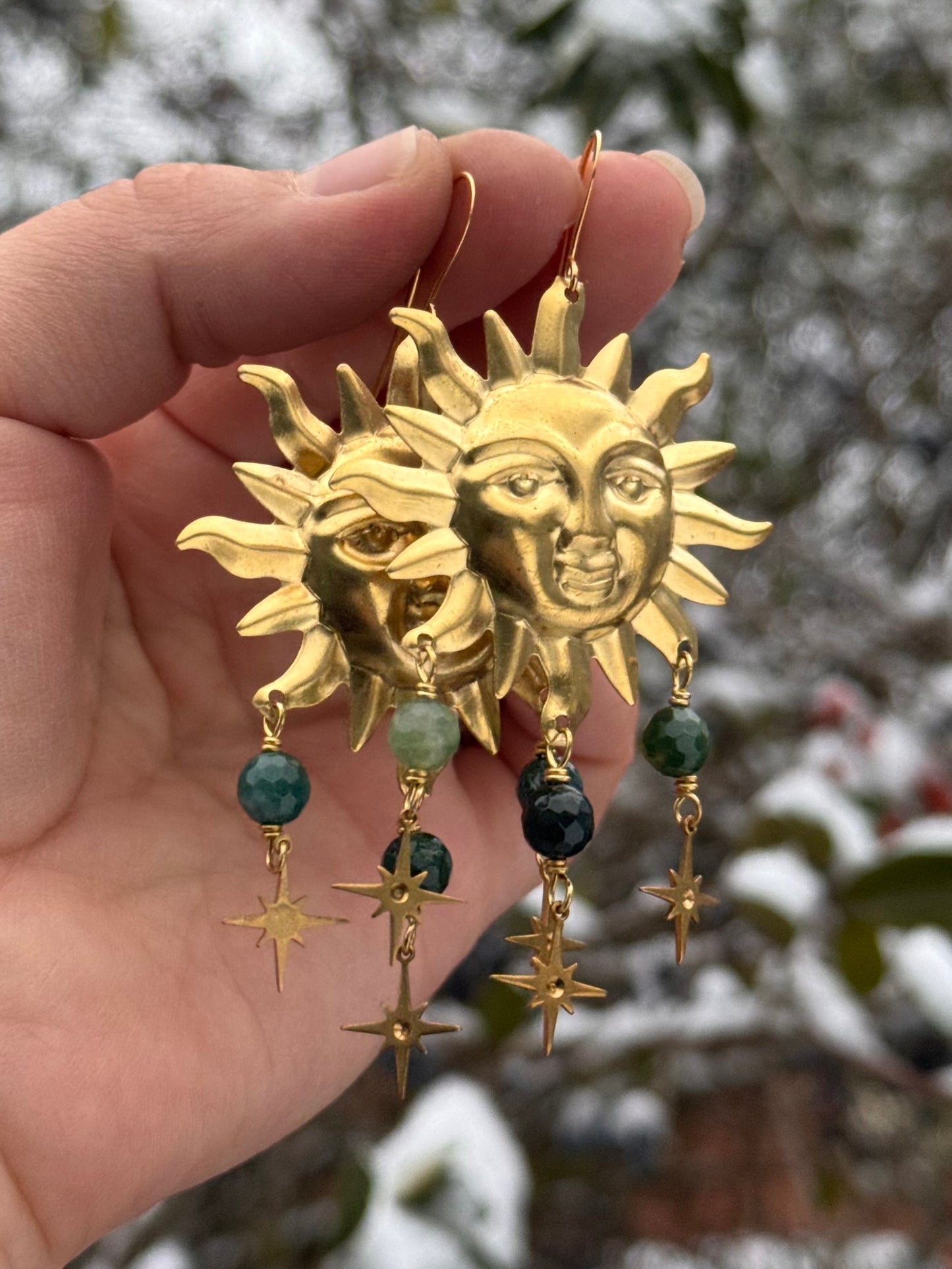 Helios Solstice Sun Earrings ~ multi stones available