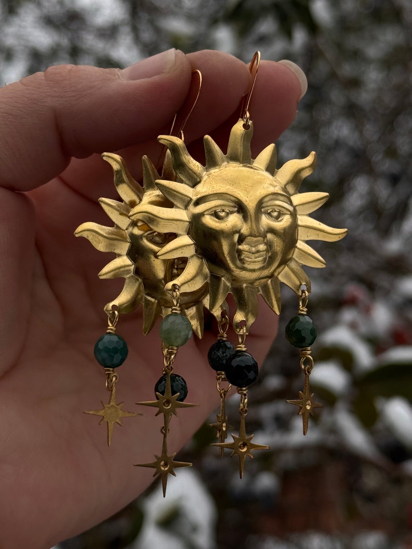 Helios Solstice Sun Earrings ~ multi stones available
