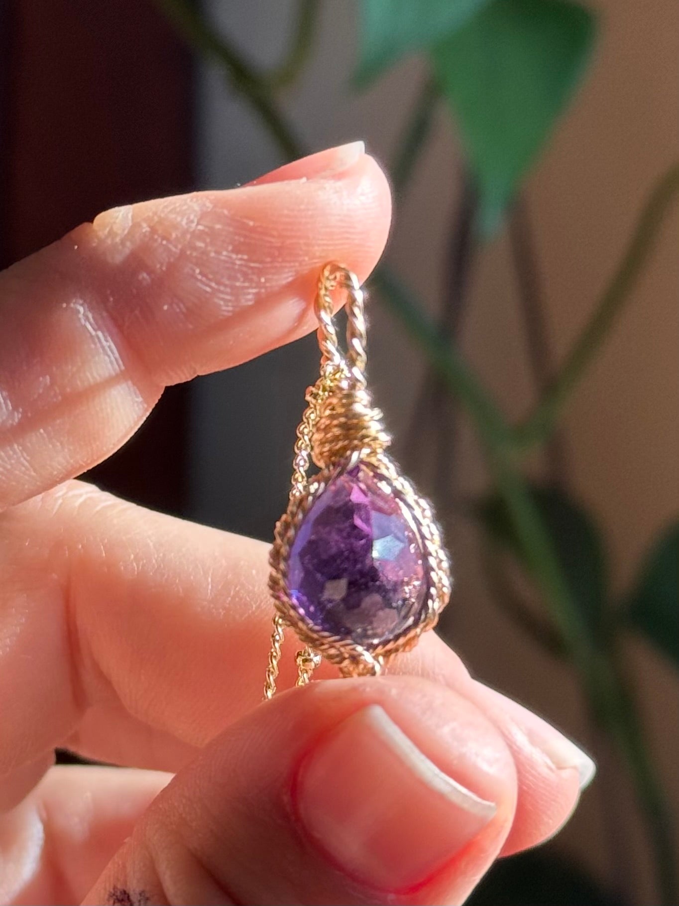Specialty Faceted Amethyst ~ 14k Gold