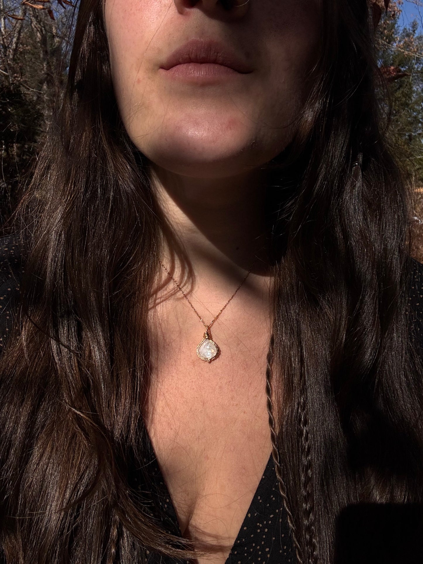 Faceted Moonstone in 14k Gold