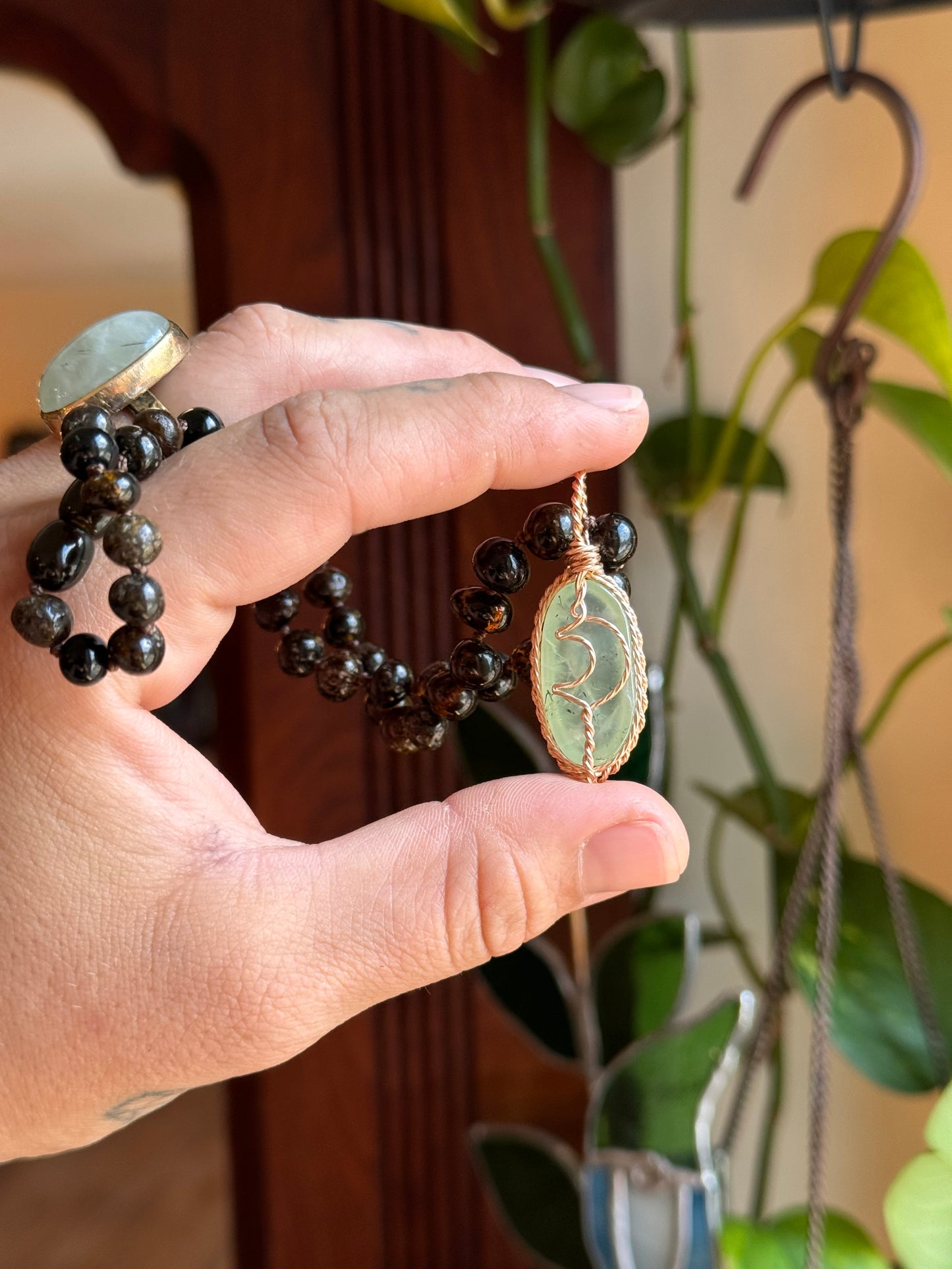 Prehnite in 14k Gold