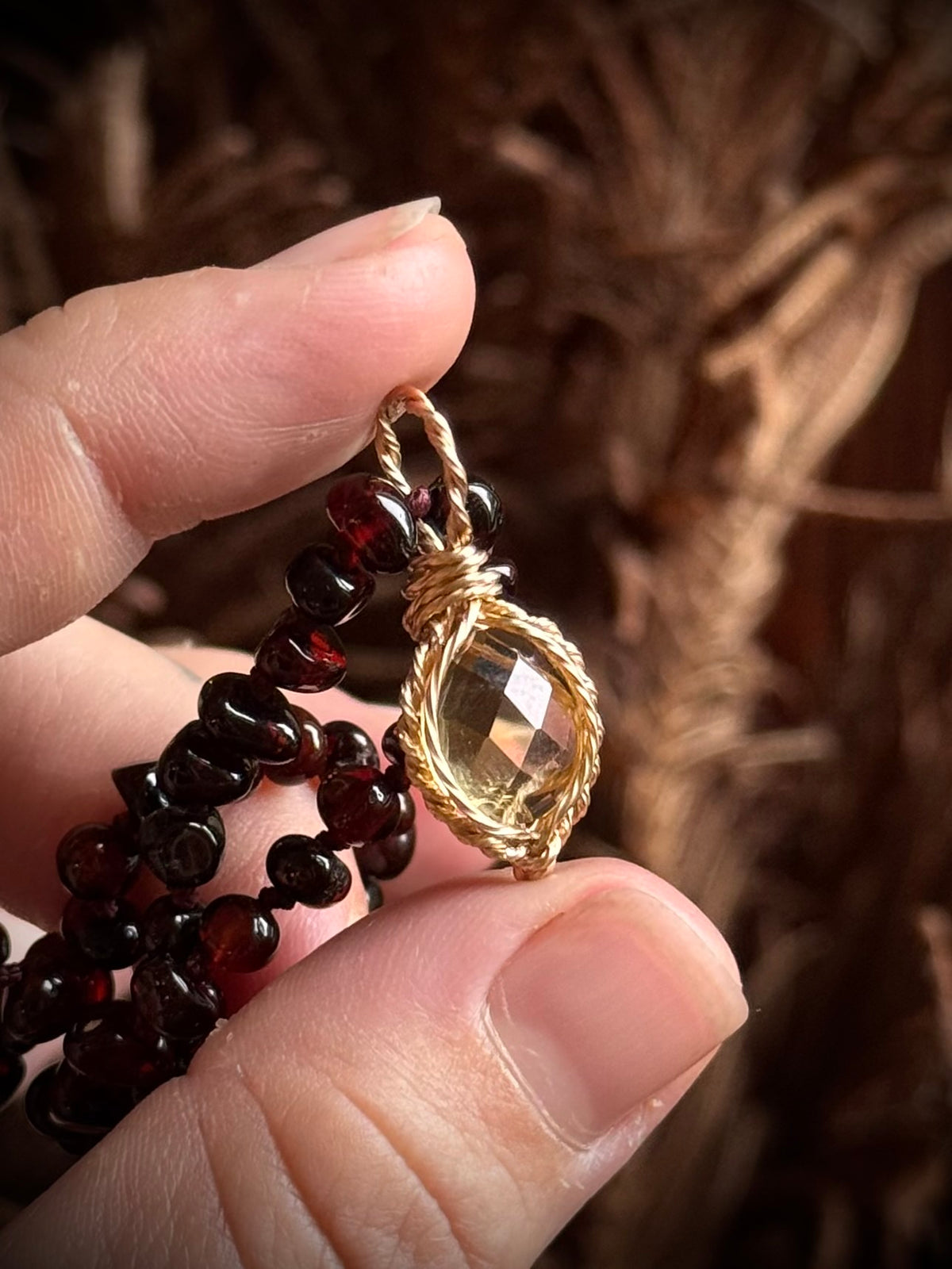 New Faceted Citrine customizable necklace