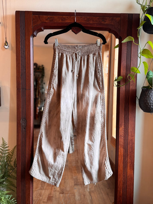 Eco Dye ~ Upcycled drawstring pants size S-M