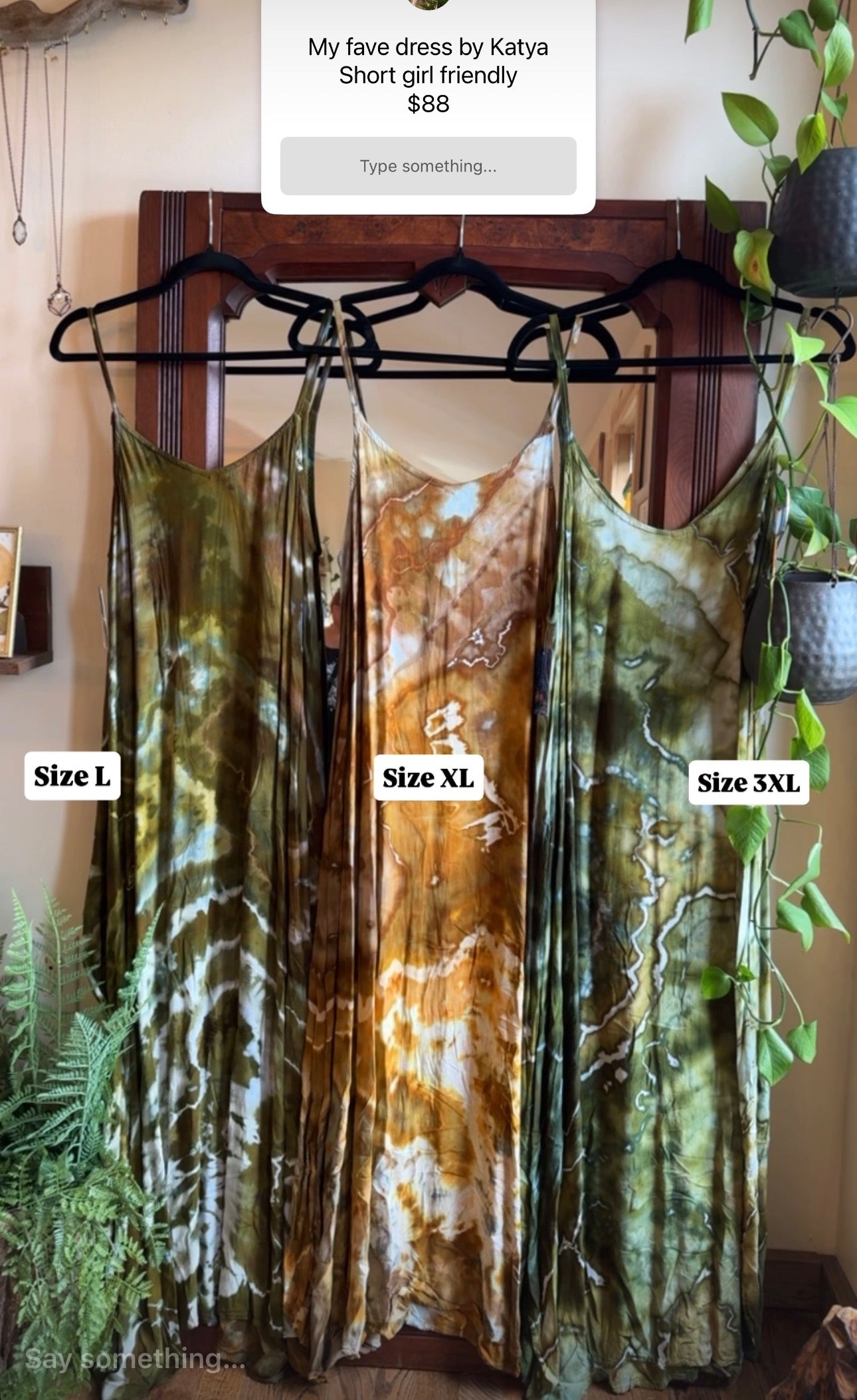 Size L green Katya Moon Dye Dress