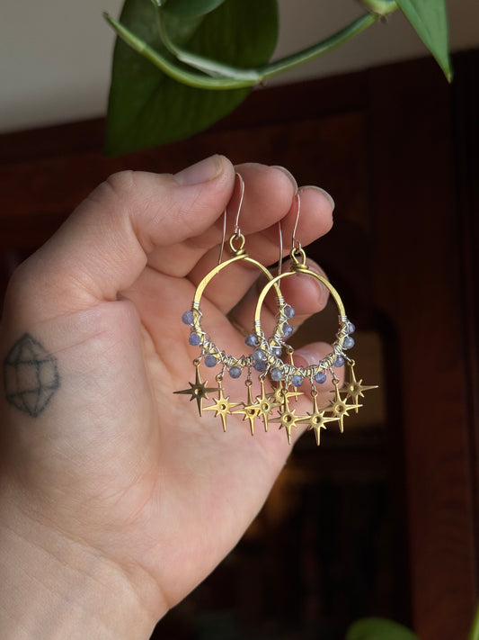 Custom tanzanite earrings