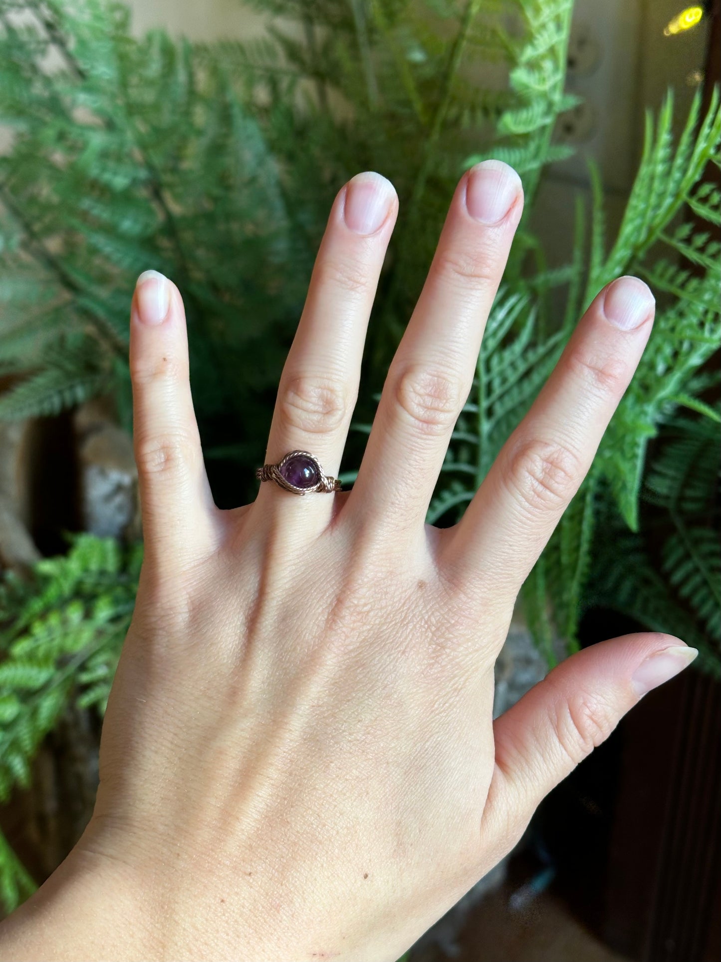 Amethyst Ring ~ Copper sizes 6-10