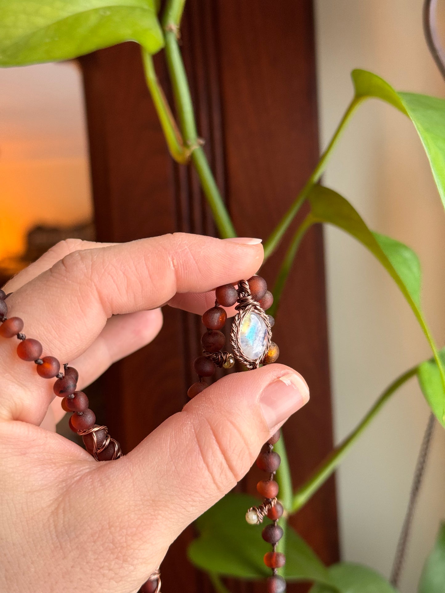 Specialty moonstone choker