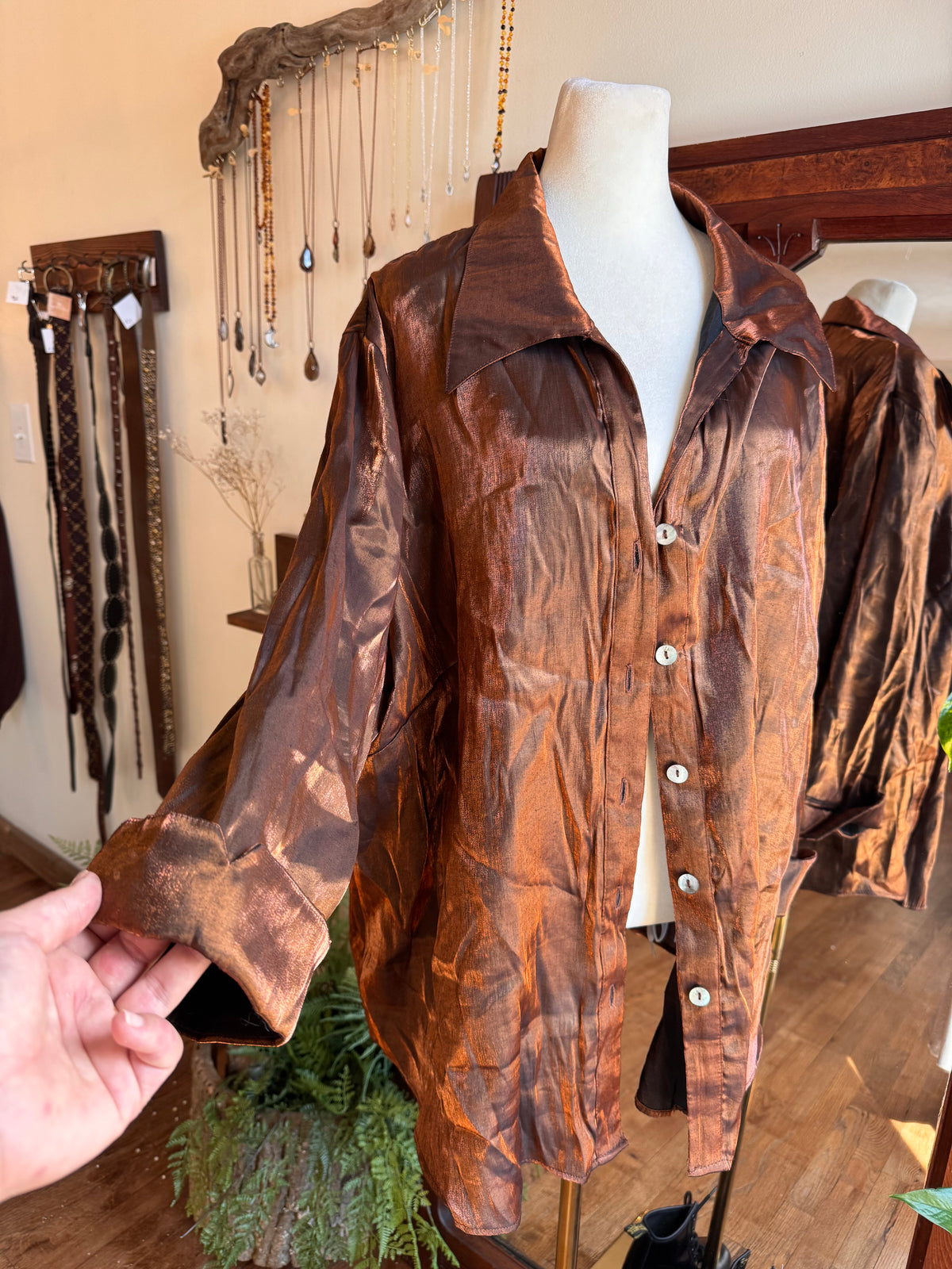 Size 3XL vintage shimmery copper top
