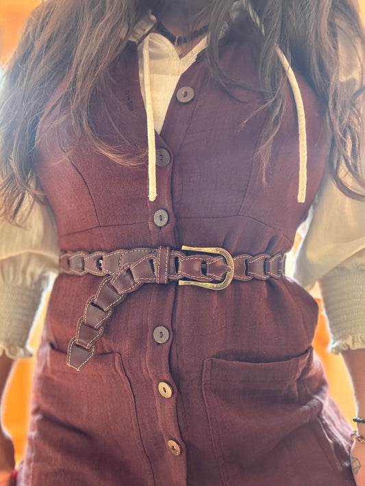 Free Size Segmented Leather Belt