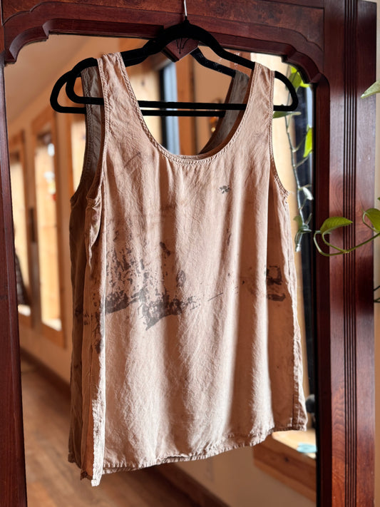 Eco Dye ~ Upcycled 100% silk sleeveless top
