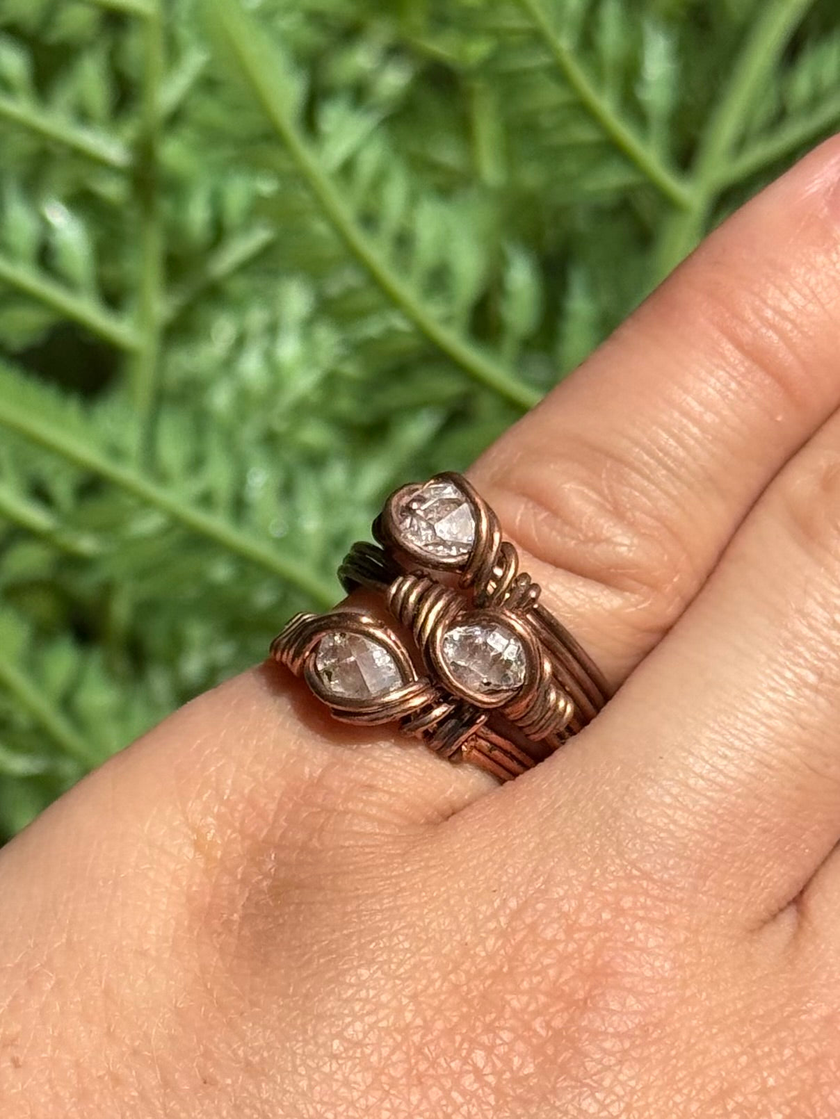 Raw Herkimer Diamond Ring ~ Copper sizes 6-10