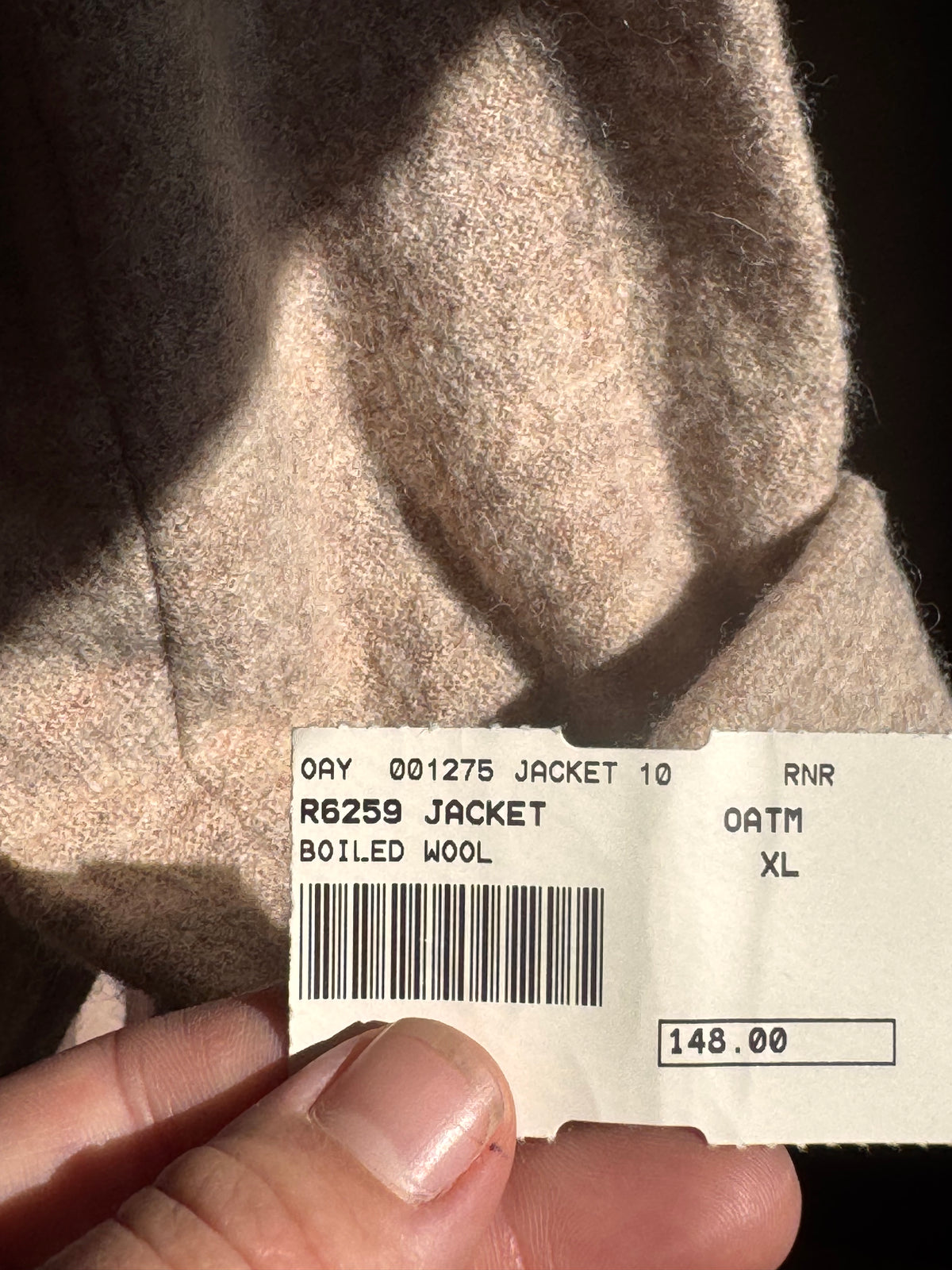 Size XL boiled wool frilly sweater