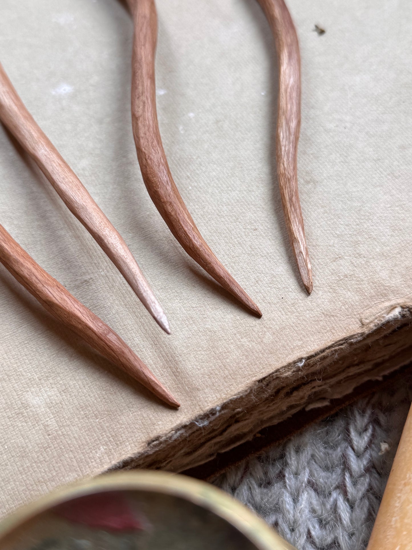 Hand carved hair sticks