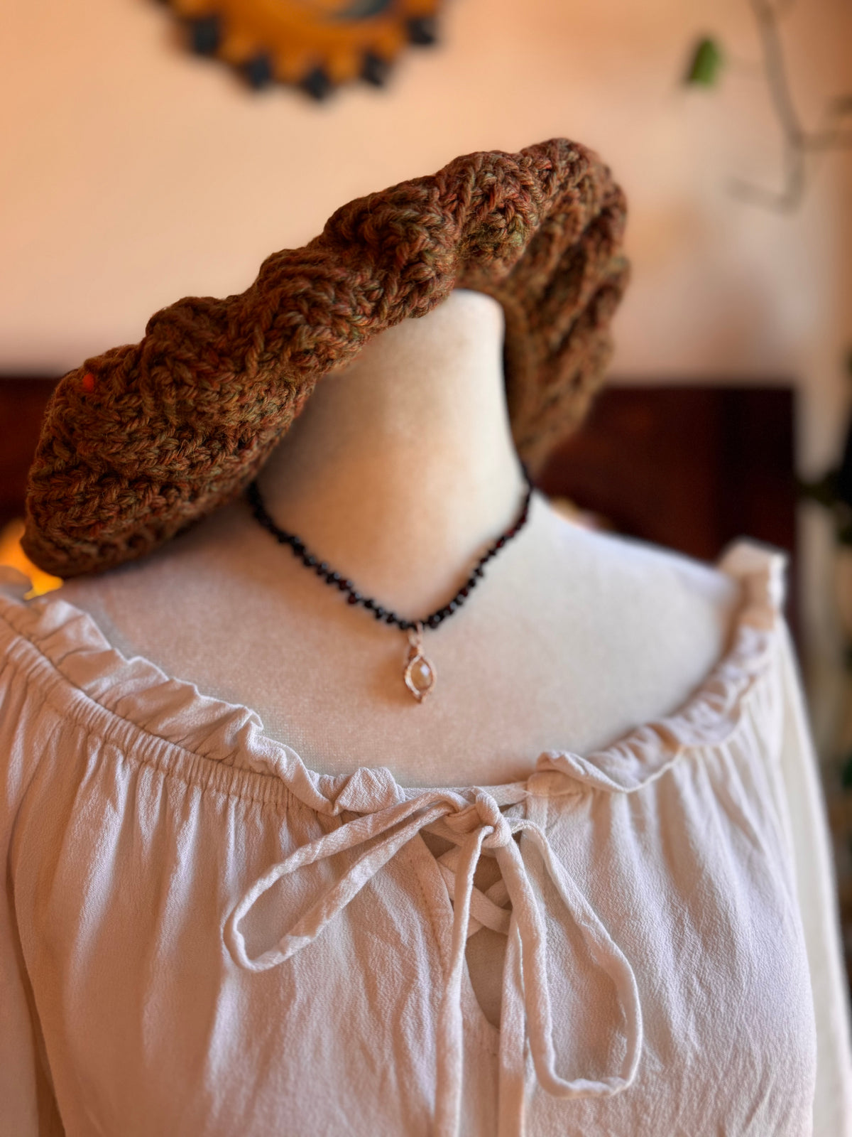 Handmade autumn baret hat
