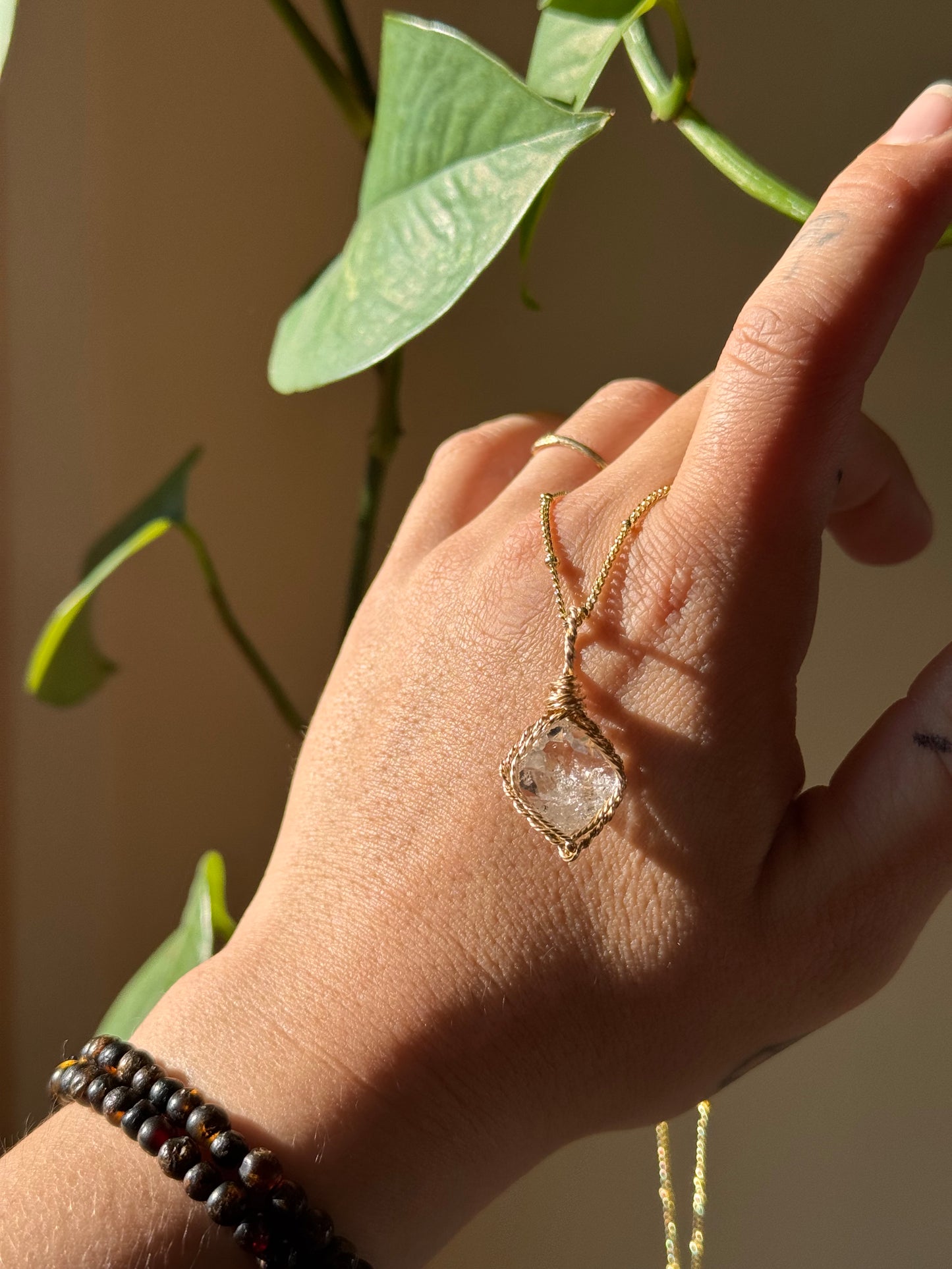 Herkimer Diamond in 14k Gold