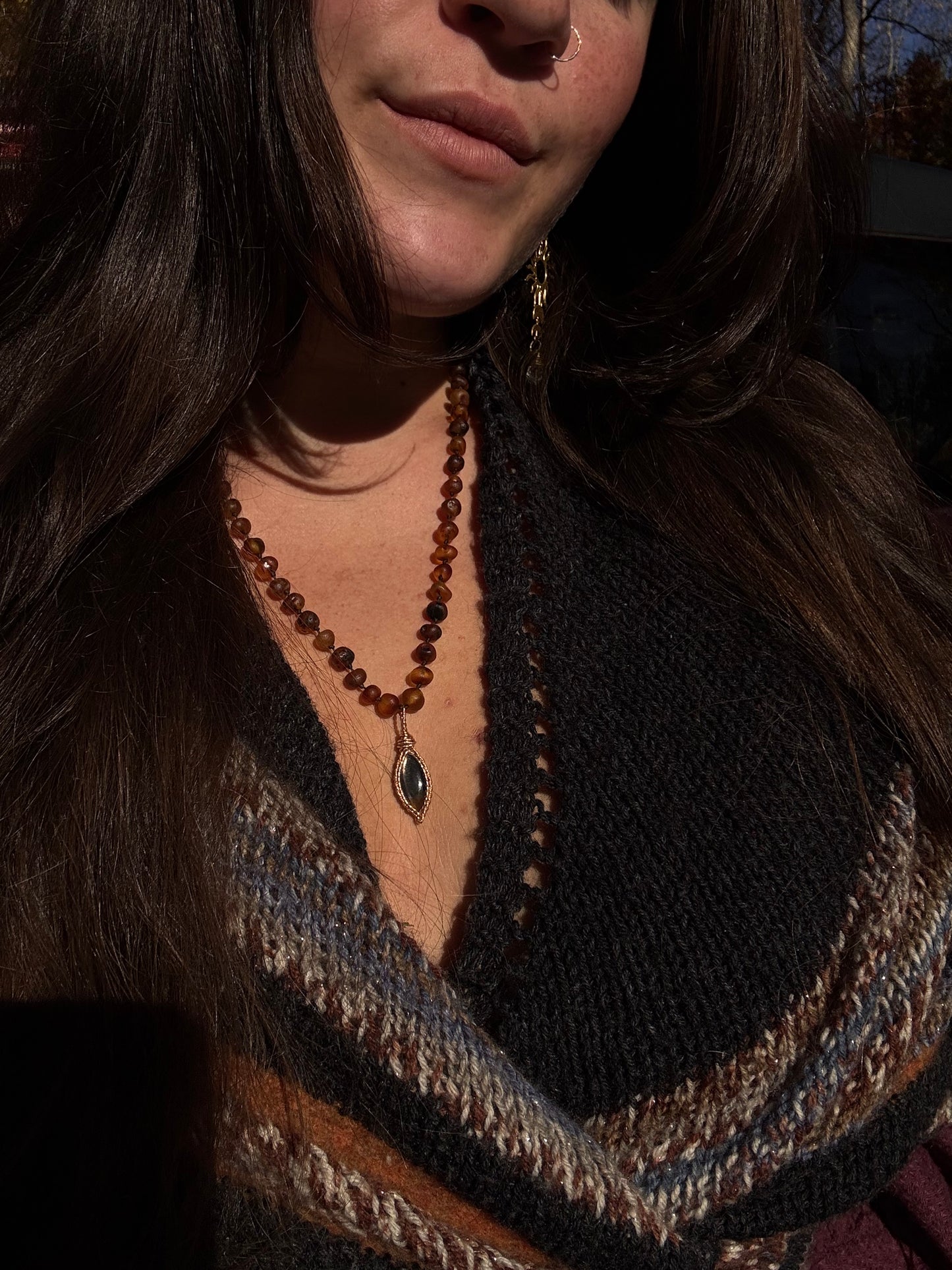 Star dust ~ Black Sunstone pendant