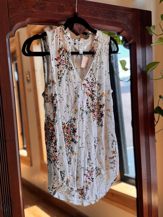 Sleeveless Floral Top/ Tunic S