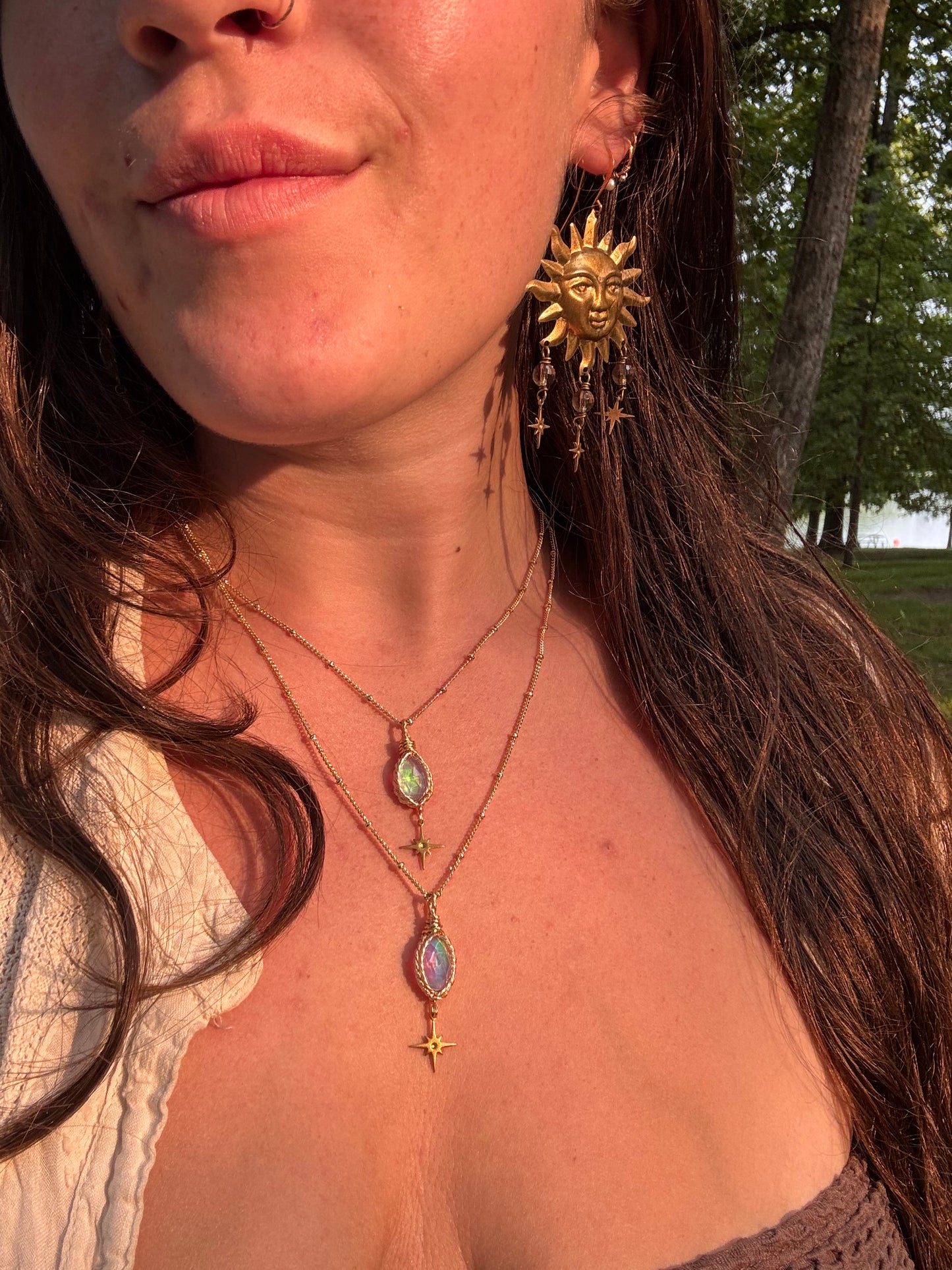 Starling Pendants ~ 14k gold oval or tear drop