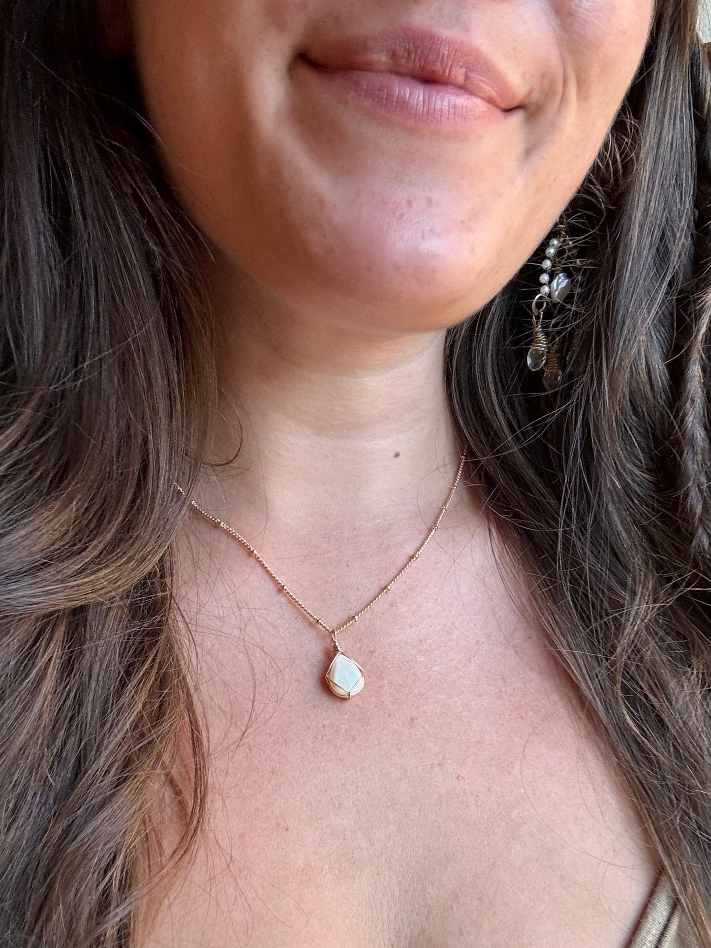 Mother of Pearl Mini Pendant 14kgf
