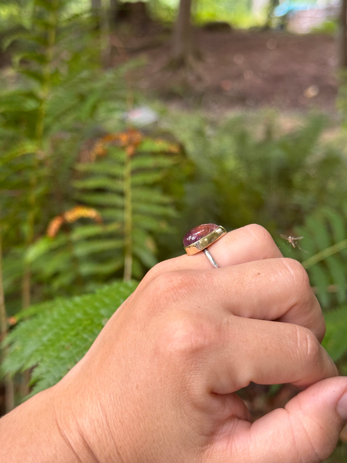 Amethyst & Pearl Fairy Ring ~ size 7