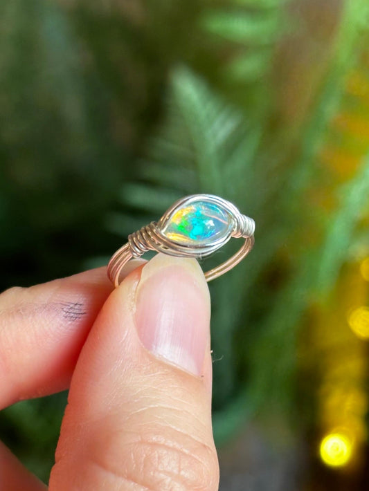 Opal Ring ~ Sterling size 7.5