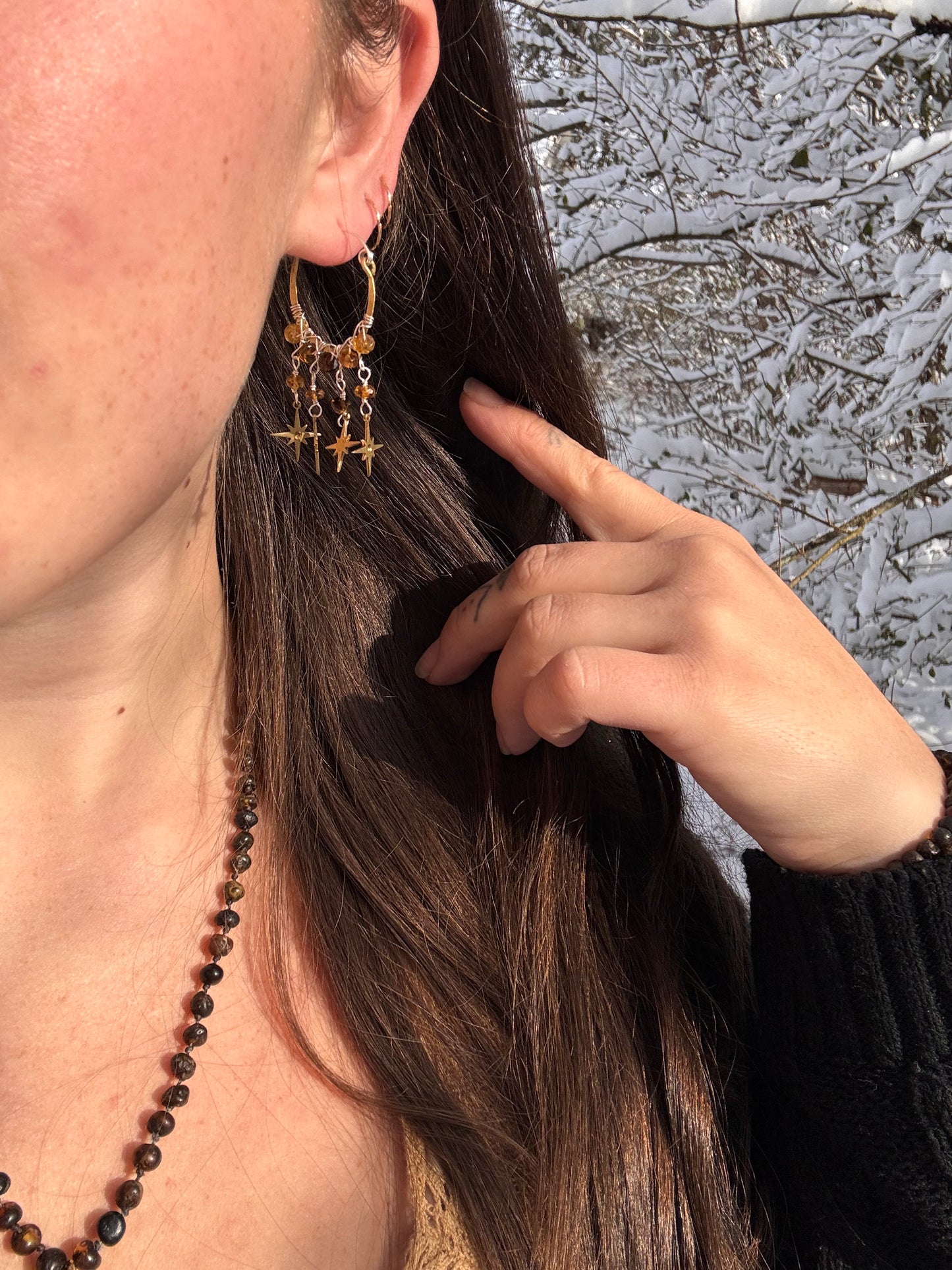 Solstice Hinging Hoop Earrings ~ longer sisters