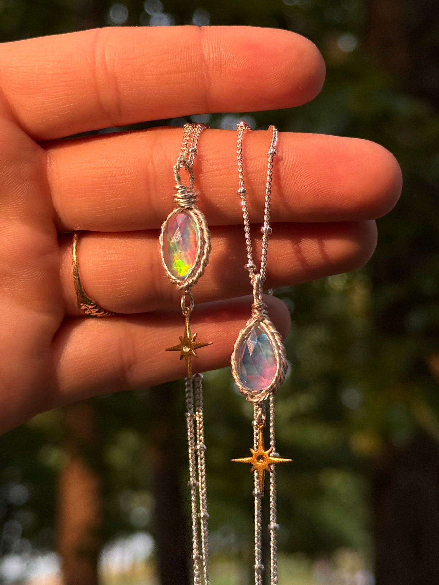 Starling Pendants ~ Sterling silver oval or tear drop