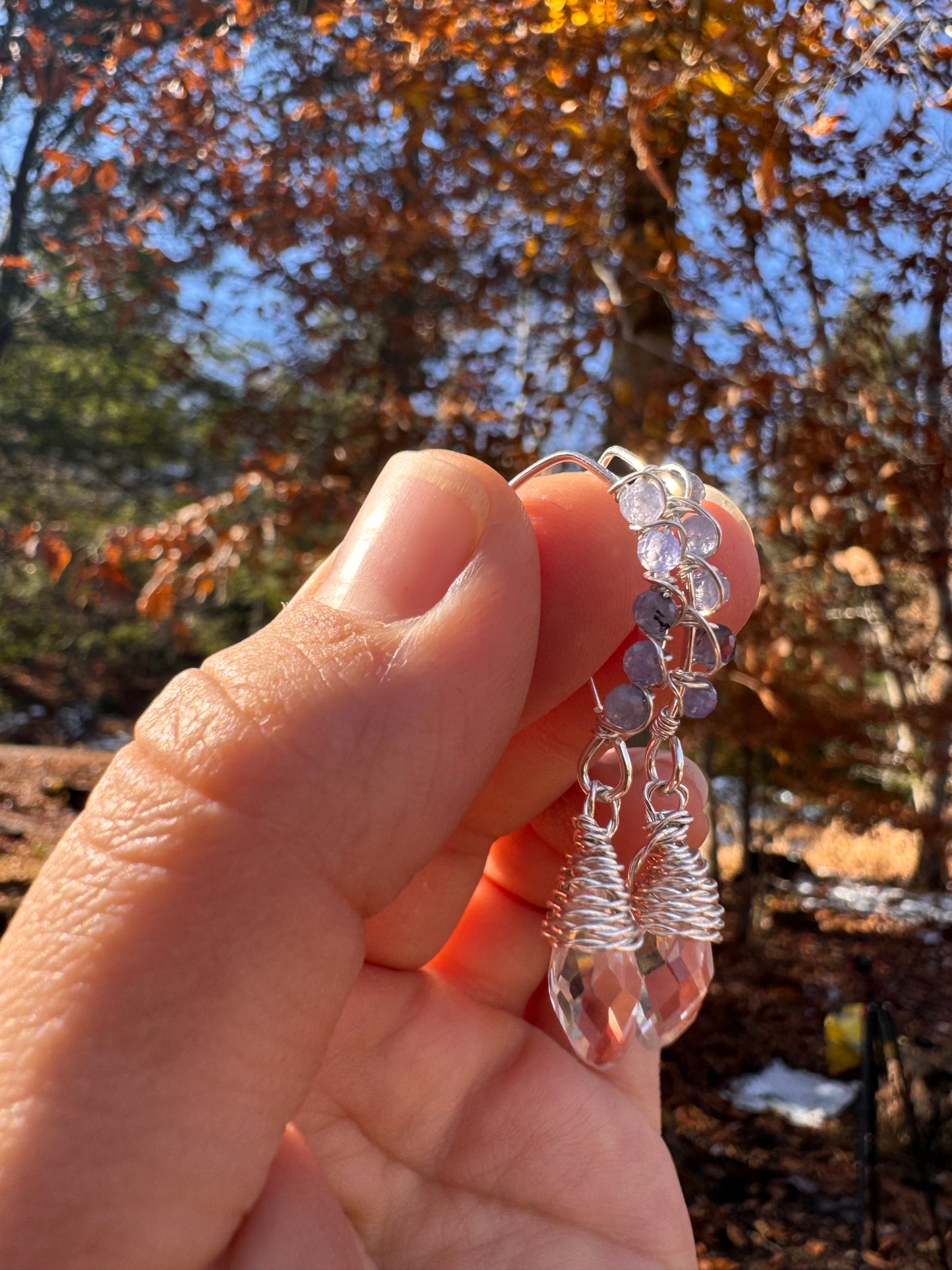 Tanzanite Elf Earrings ~ solid sterling hooks and all!