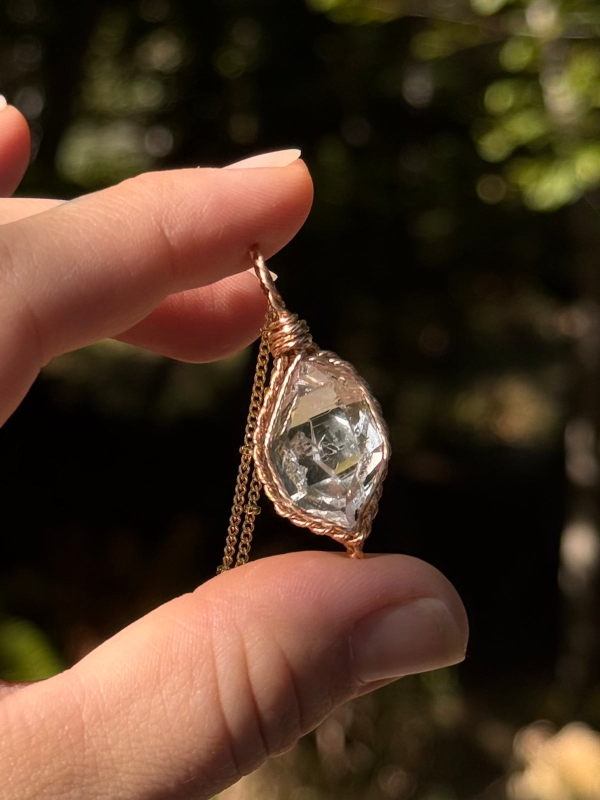 One of a Kind Herkimer Diamond in 14k Gold