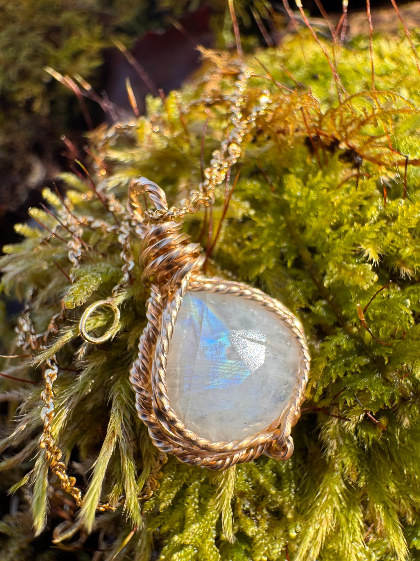 Faceted Moonstone in 14k Gold