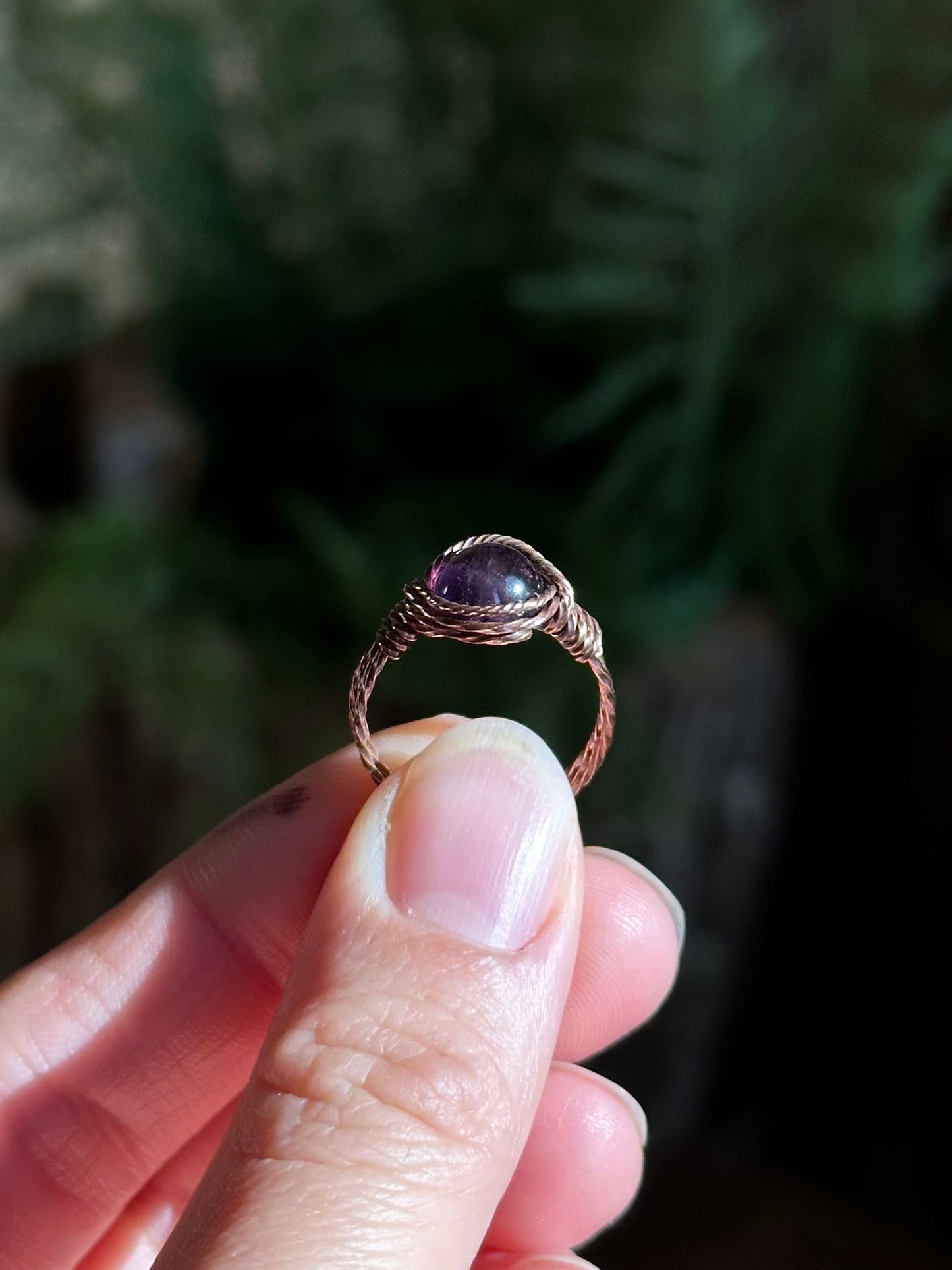 Amethyst Ring ~ Copper sizes 6-10