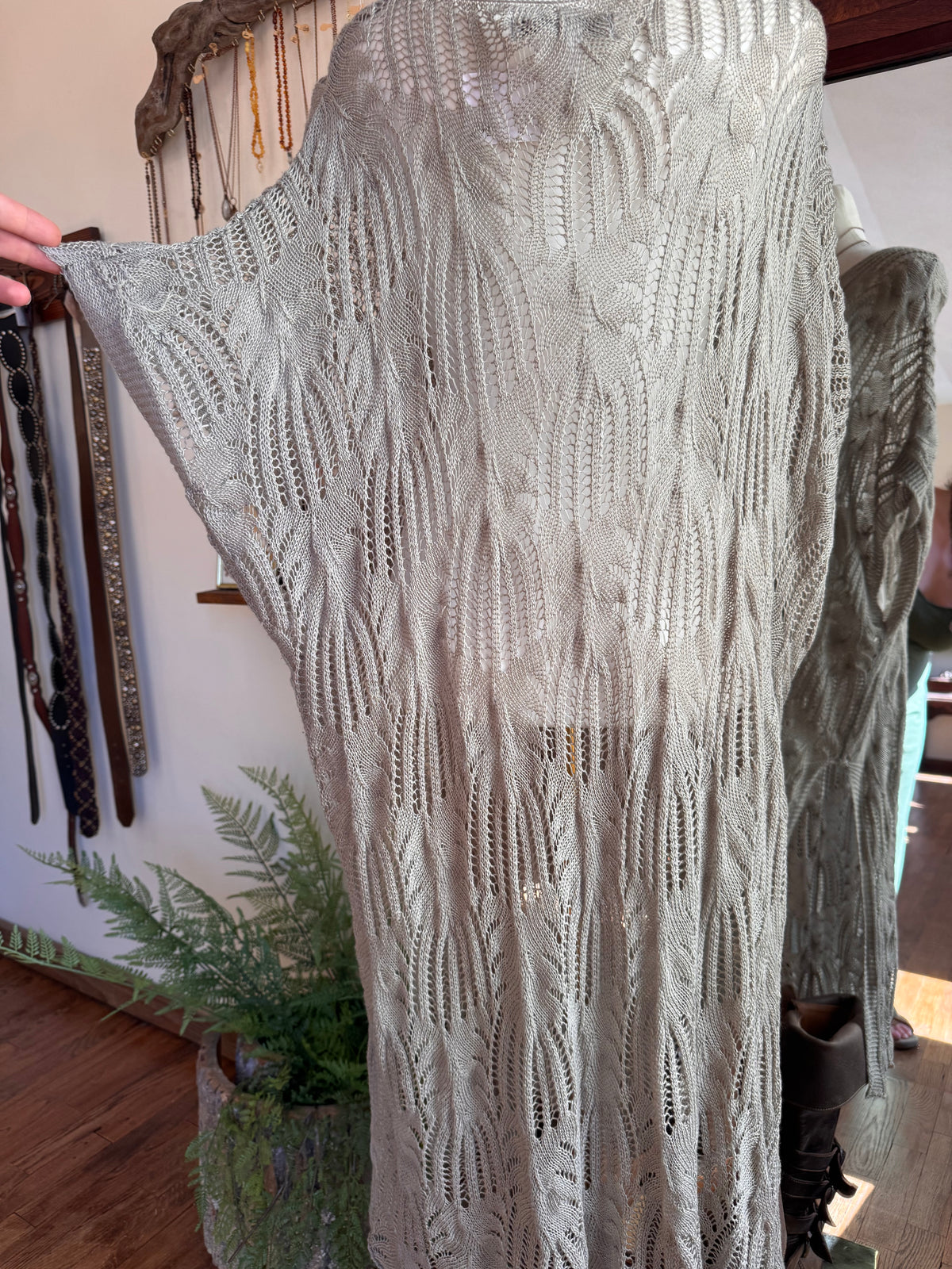 Size M-XL free size silvery fox knit dress