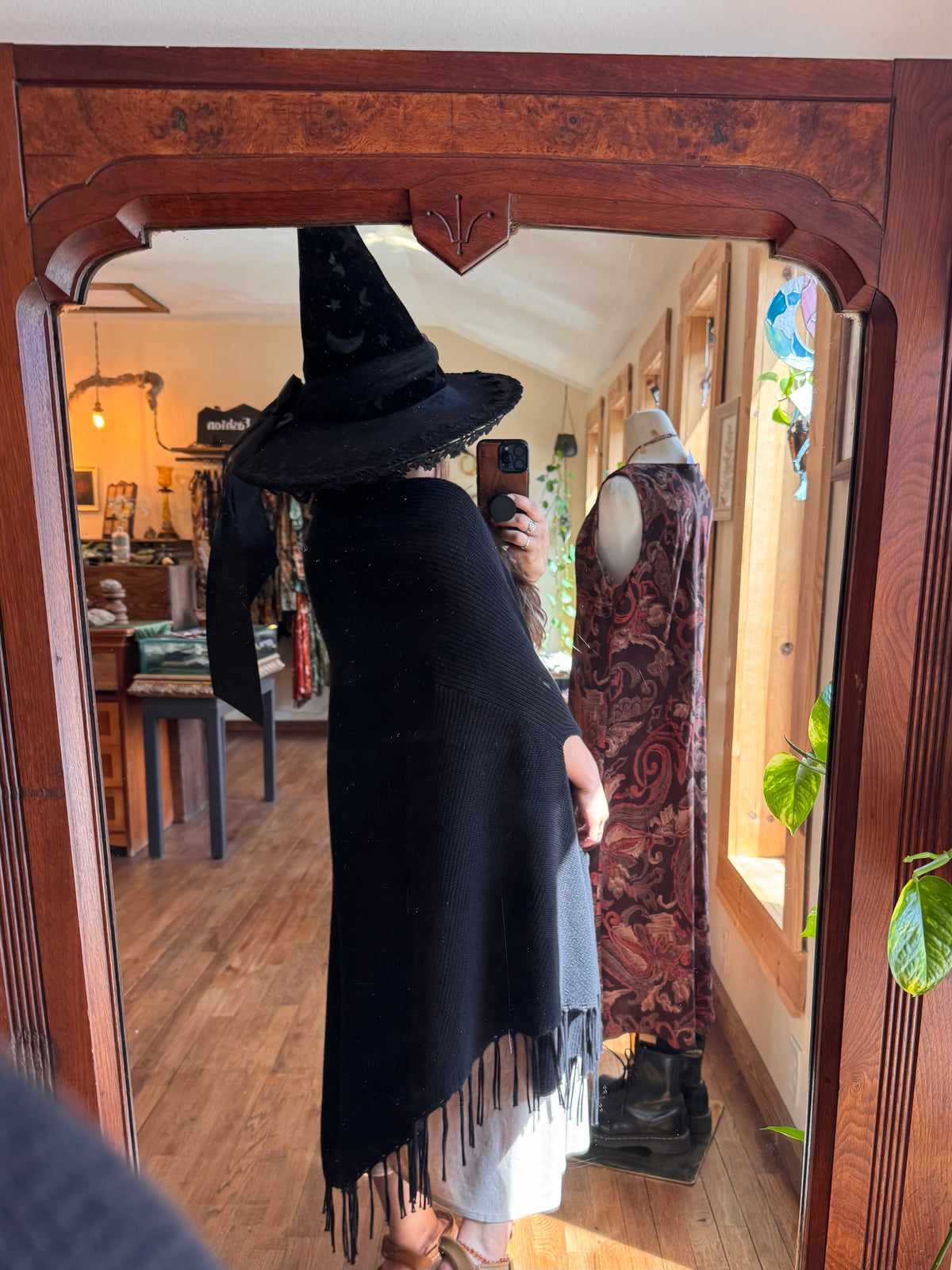 Size L+ Slouchy black cloak/ duster/ cardigan