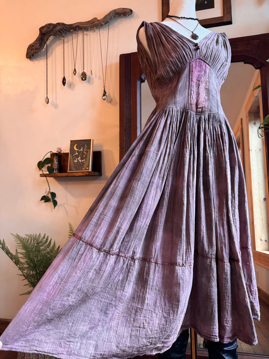 Eco Dye ~ Upcycled Dark Fairy dress size M-L