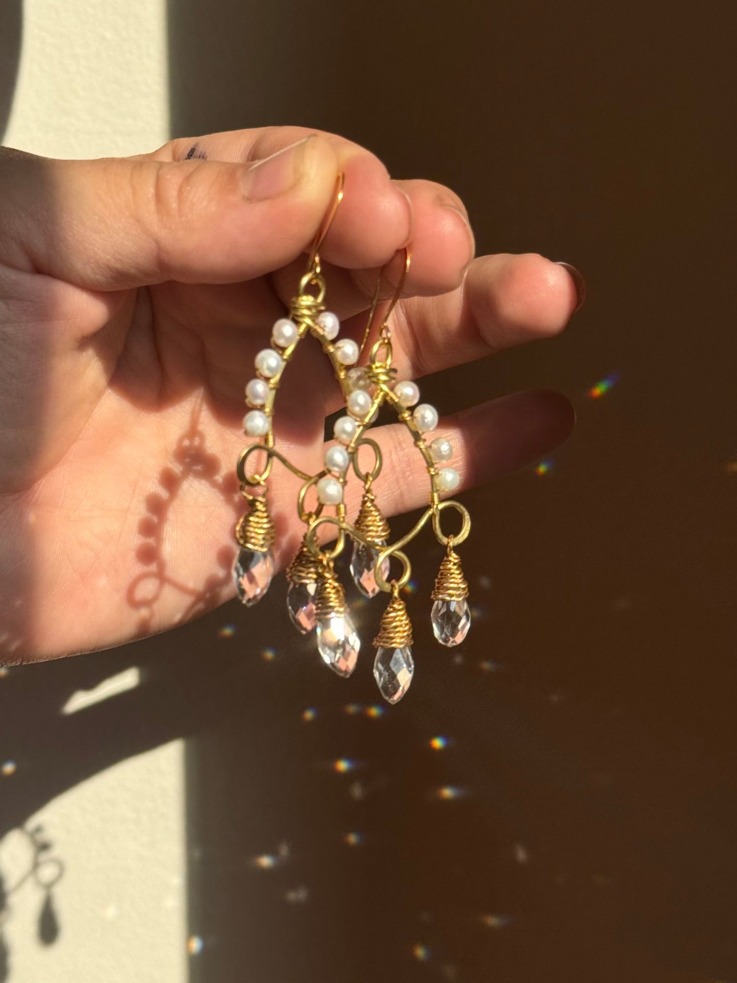 Brass Belle Earrings ~ multi gem options