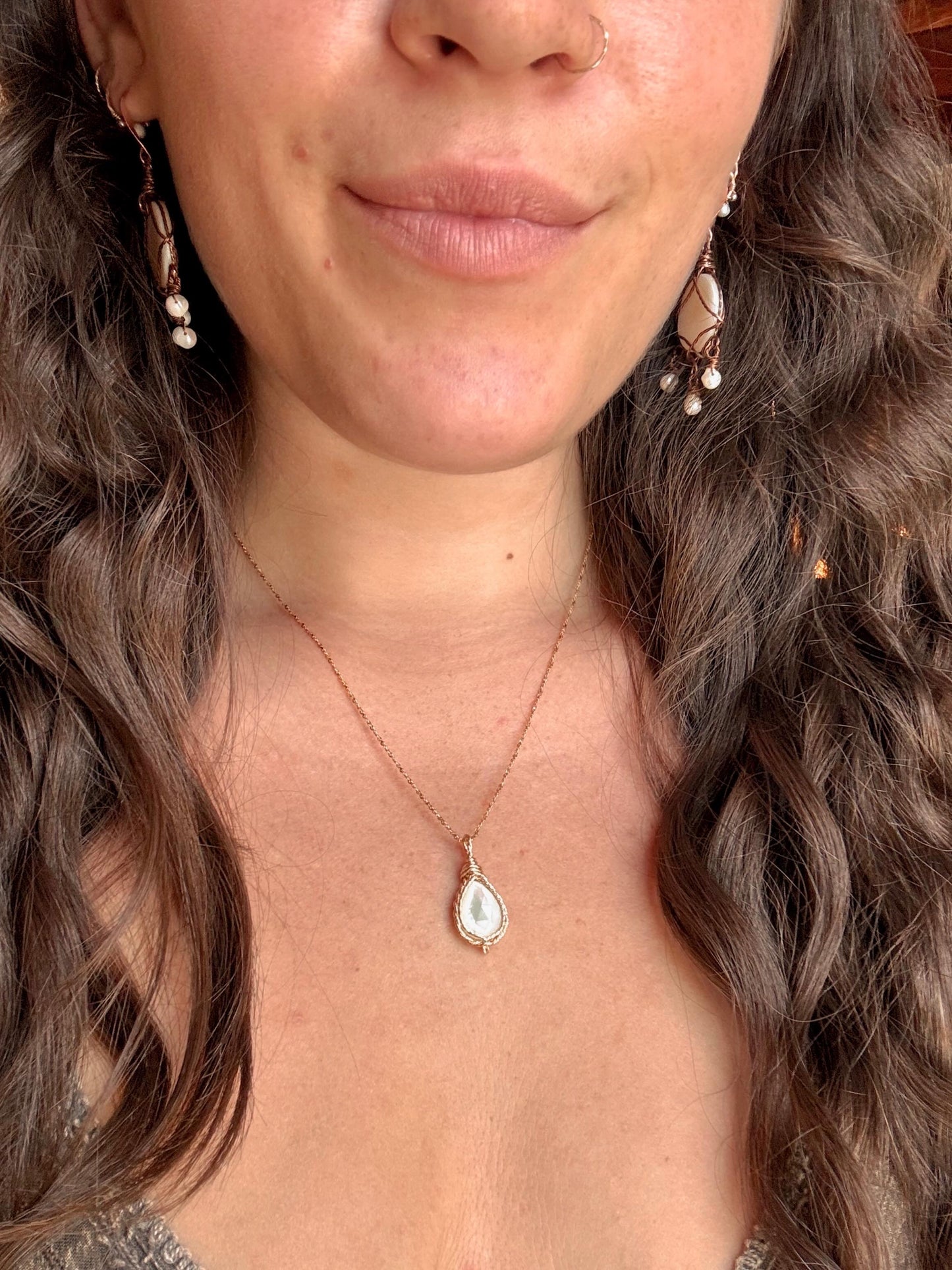 Custom mother of pearl pendant win 16” upgraded gold chain