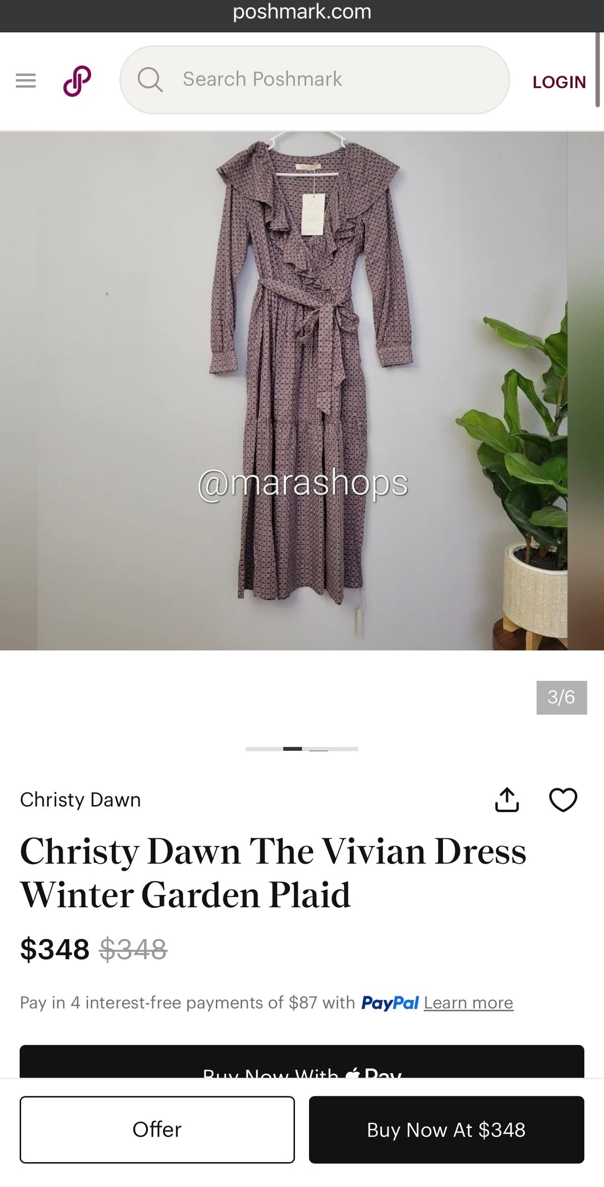 Size Small organic cotton Christy Dawn dress