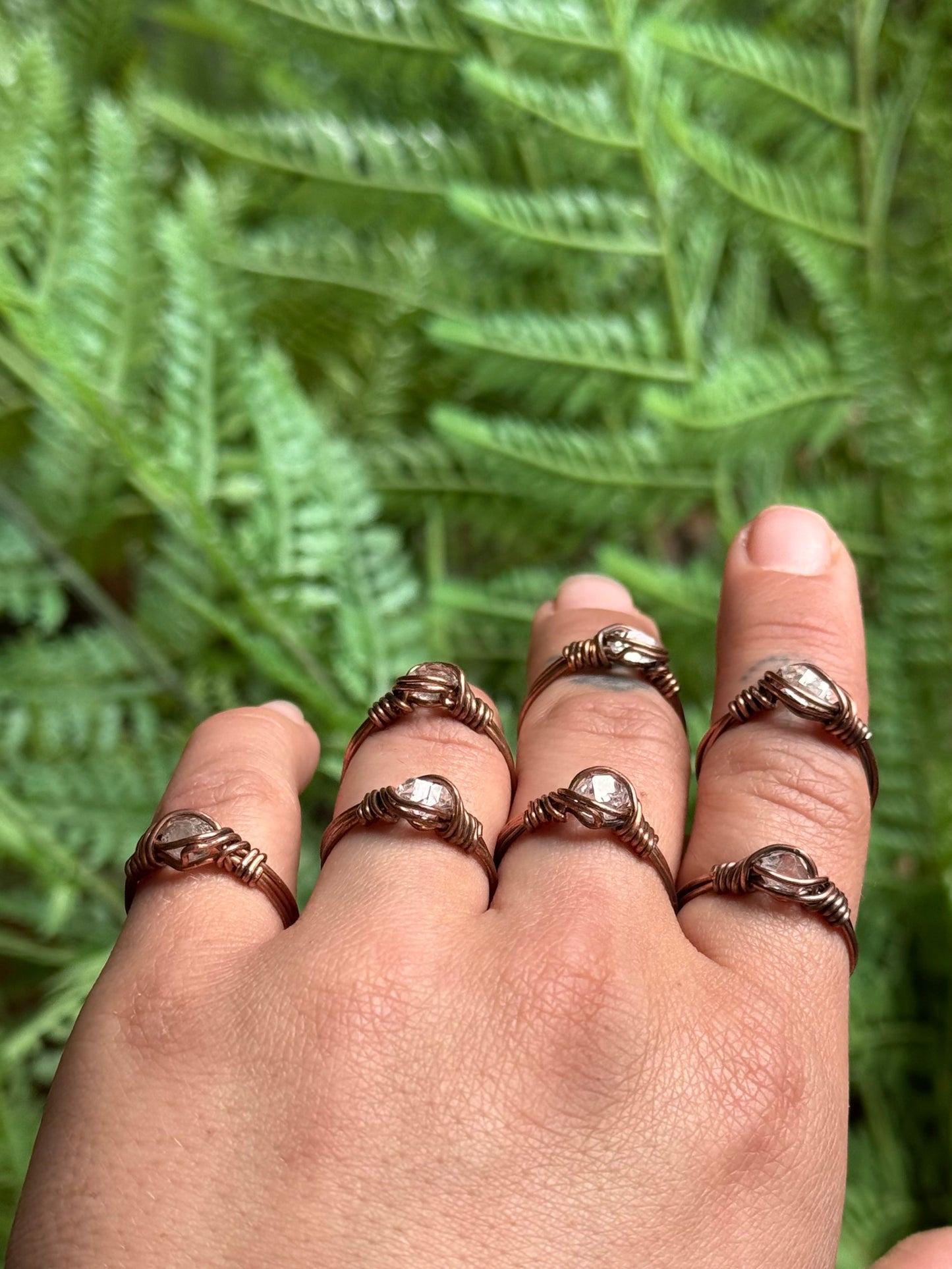 Raw Herkimer Diamond Ring ~ Copper sizes 6-10