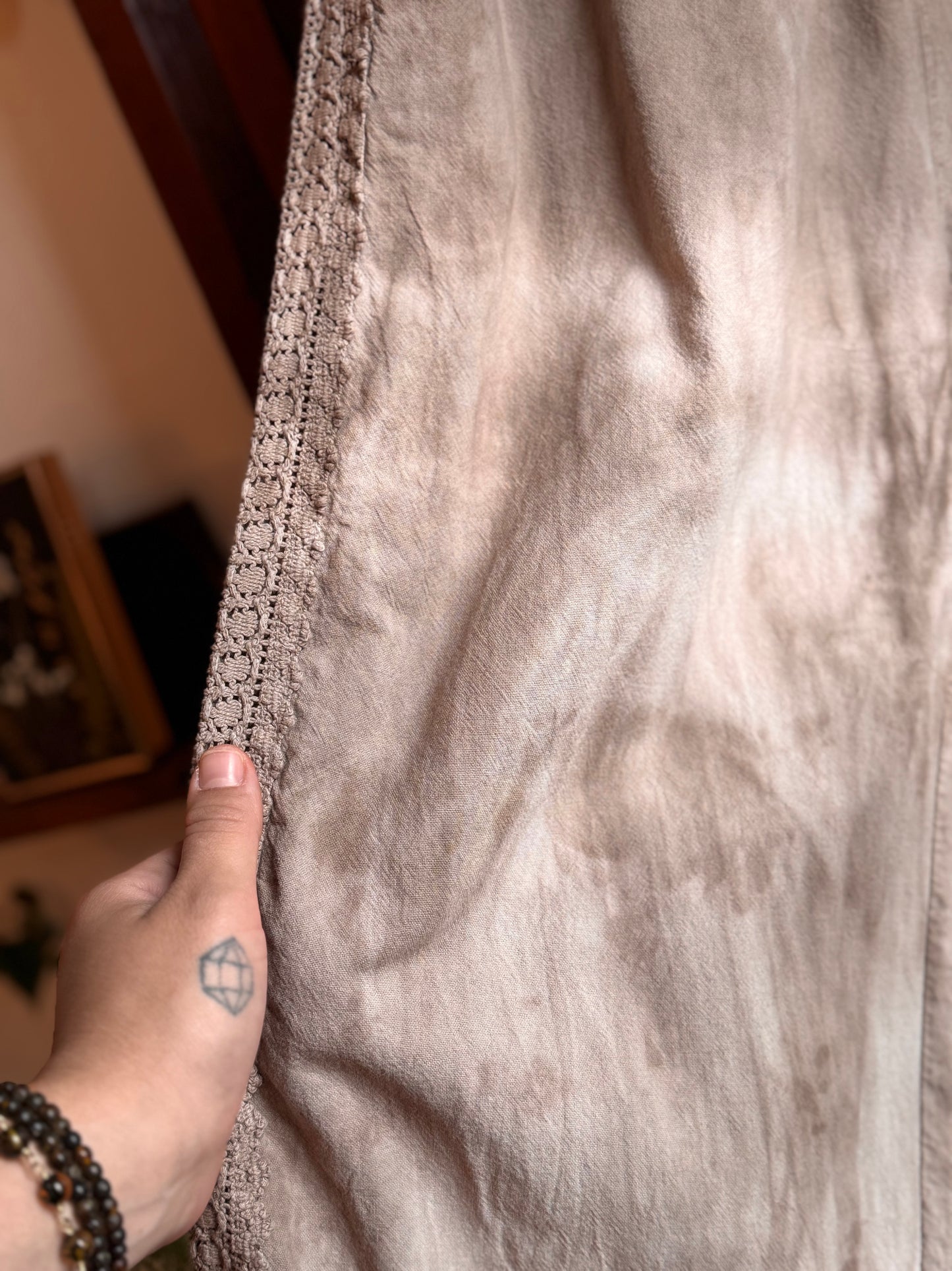 Eco Dye ~ Upcycled drawstring pants size S-M