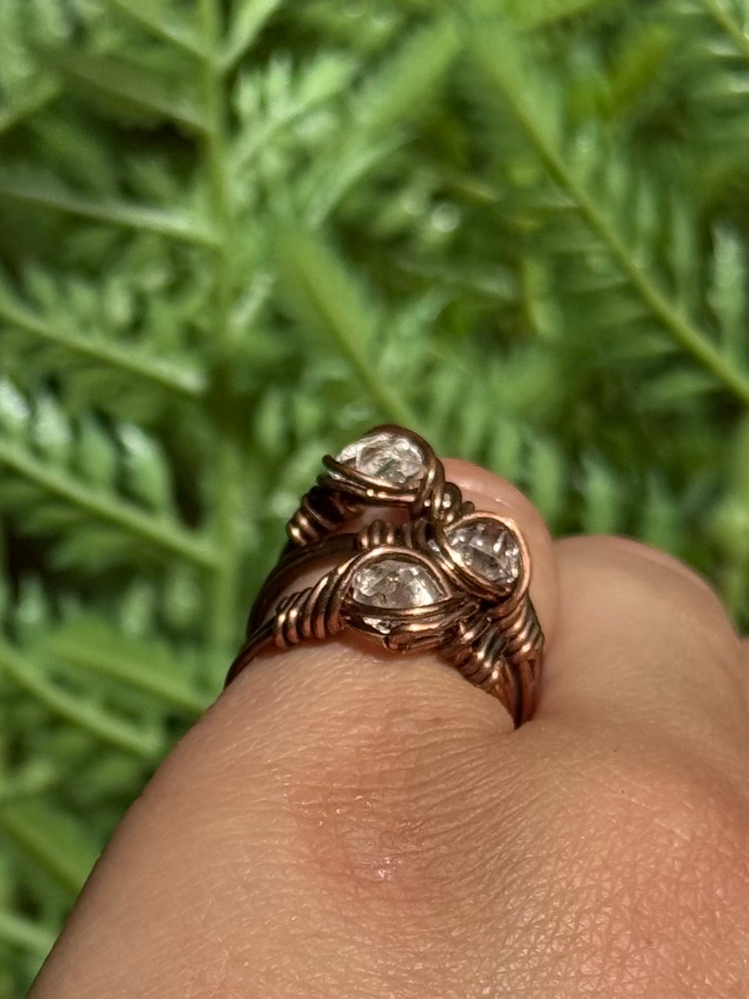 Raw Herkimer Diamond Ring ~ Copper sizes 6-10