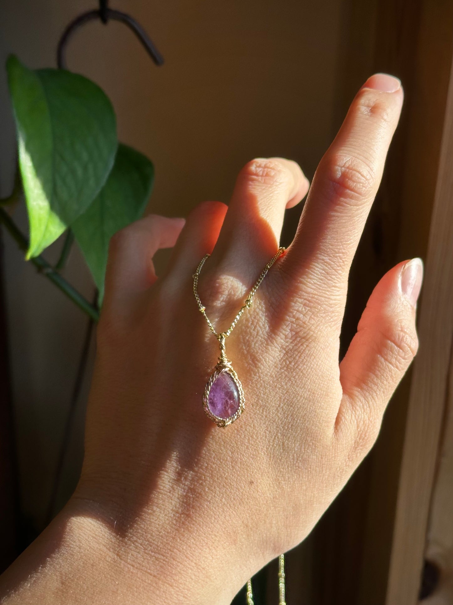 Amethyst Teardrop in 14k Gold